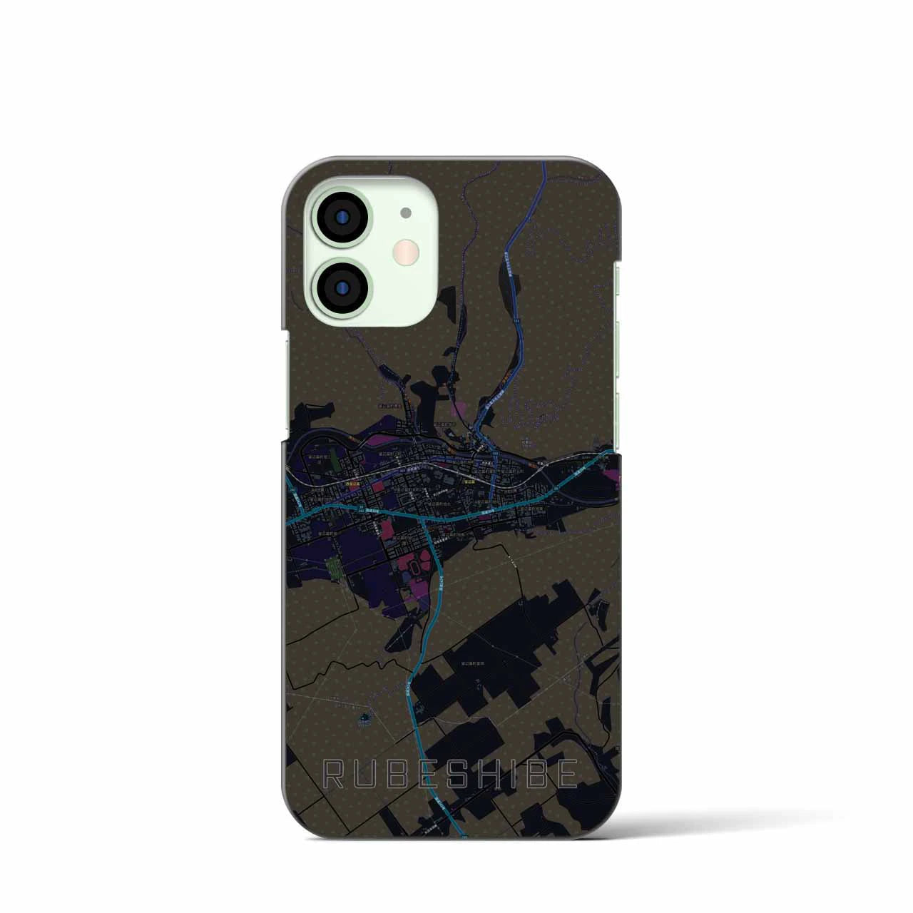 【留辺蘂(北海道)】地図柄iPhoneケース(バックカバータイプ)