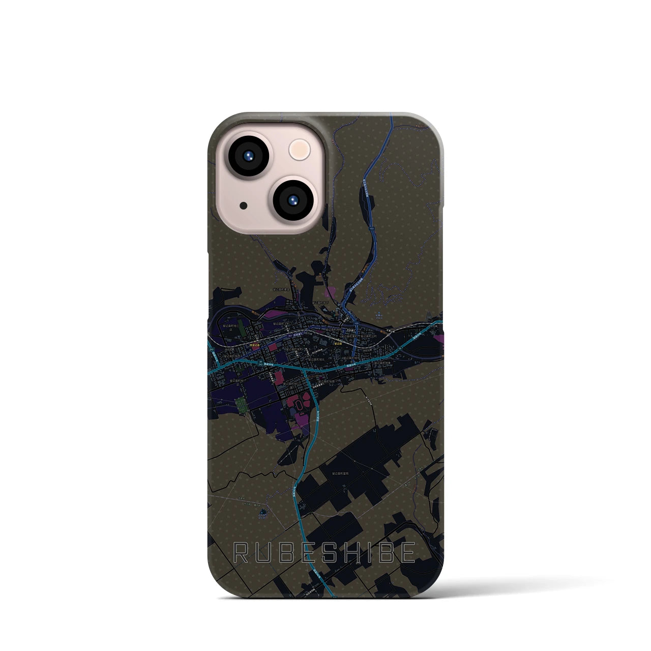 【留辺蘂(北海道)】地図柄iPhoneケース(バックカバータイプ)