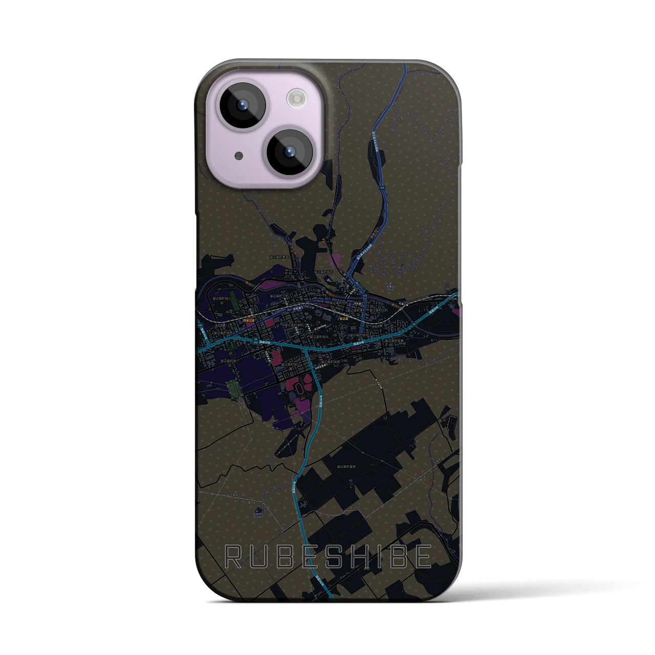 【留辺蘂(北海道)】地図柄iPhoneケース(バックカバータイプ)