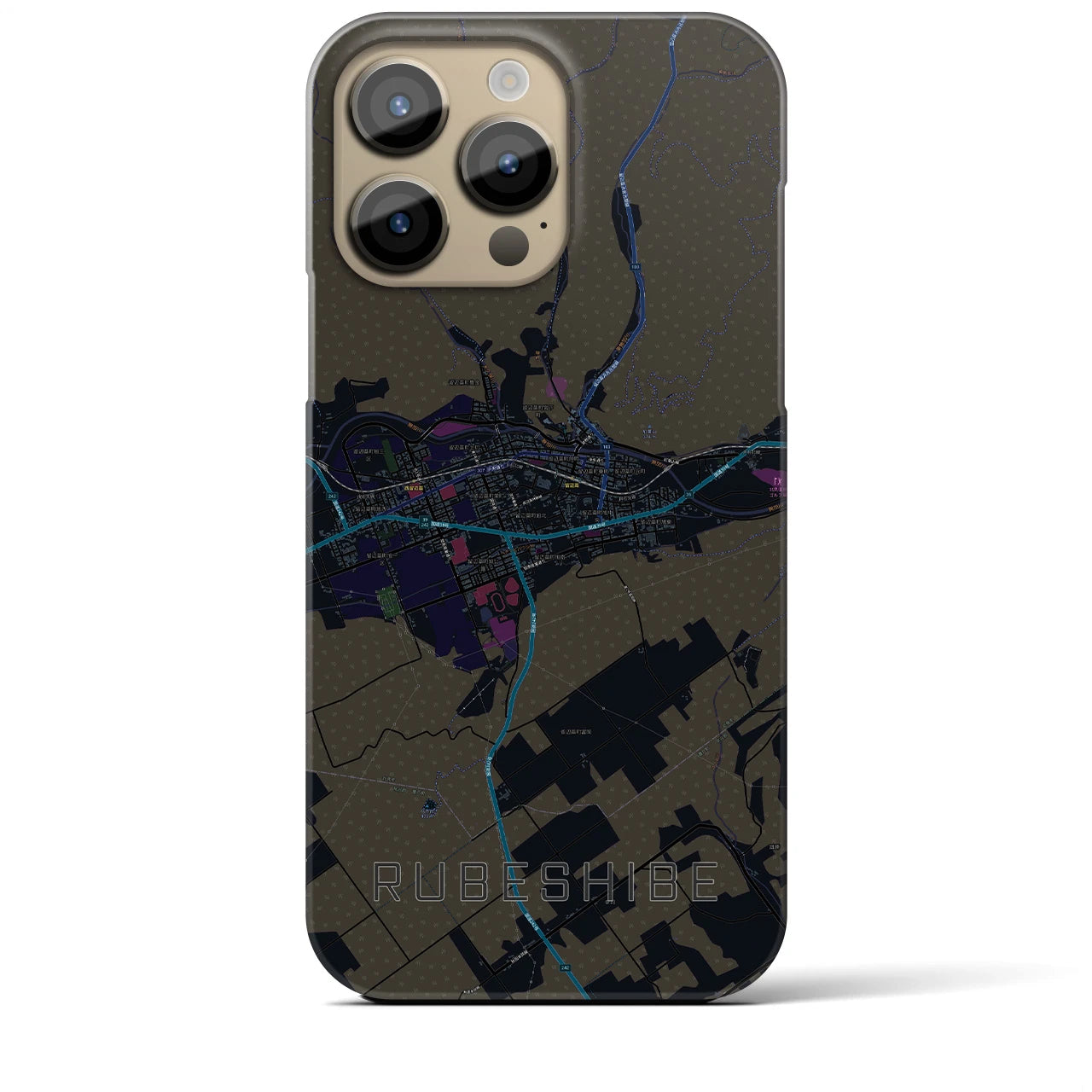 【留辺蘂(北海道)】地図柄iPhoneケース(バックカバータイプ)