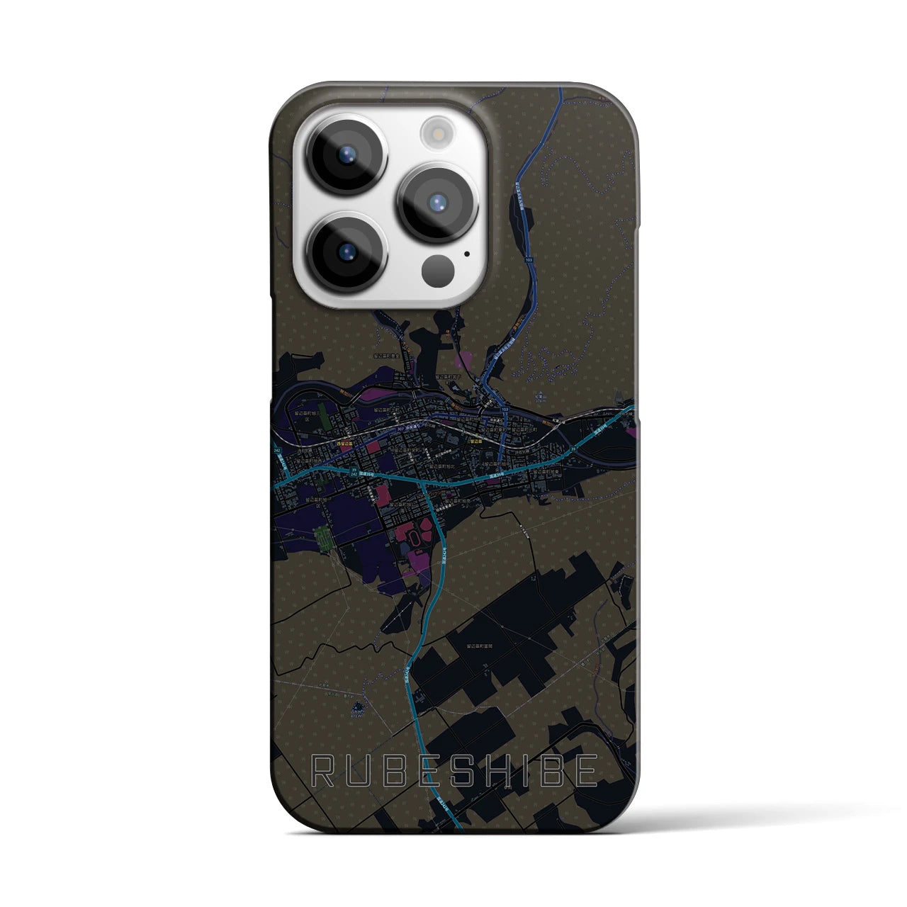 【留辺蘂(北海道)】地図柄iPhoneケース(バックカバータイプ)