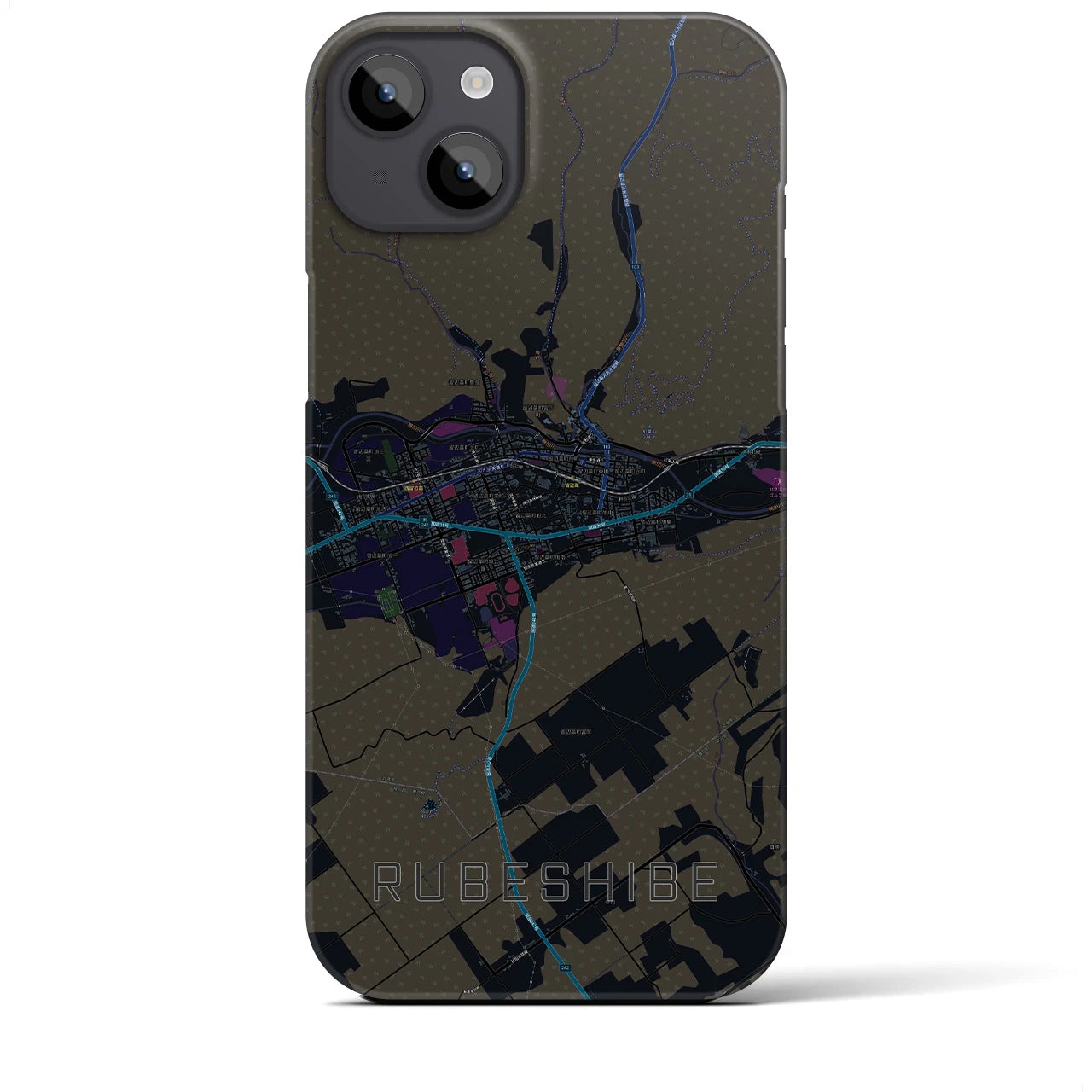 【留辺蘂(北海道)】地図柄iPhoneケース(バックカバータイプ)