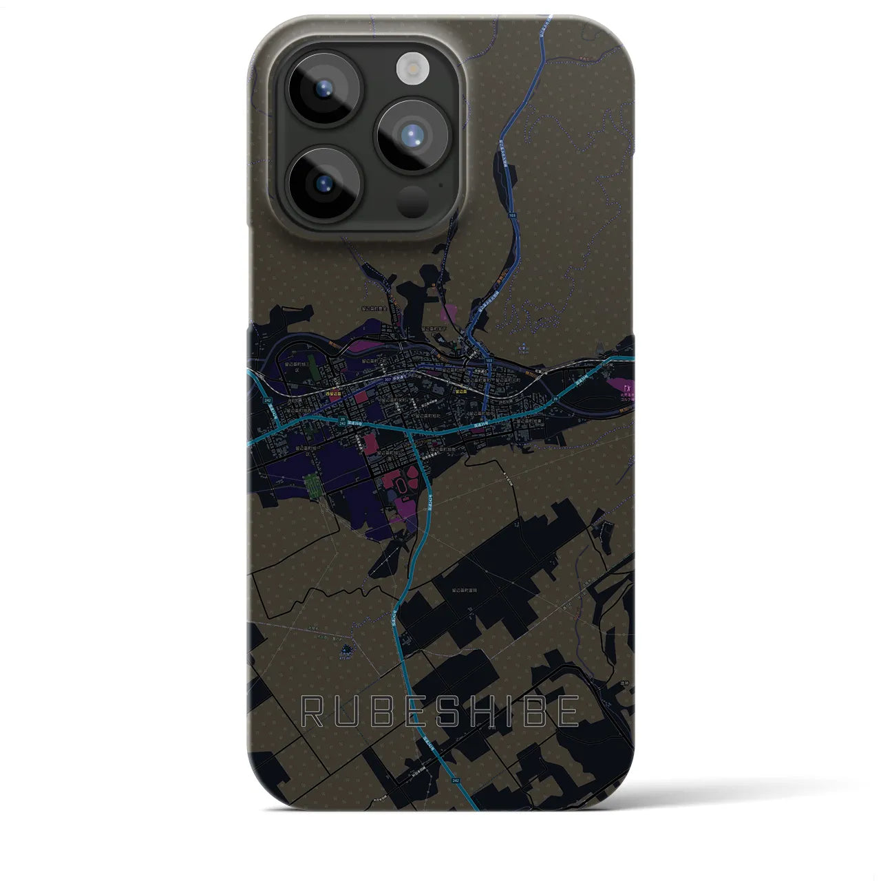 【留辺蘂(北海道)】地図柄iPhoneケース(バックカバータイプ)