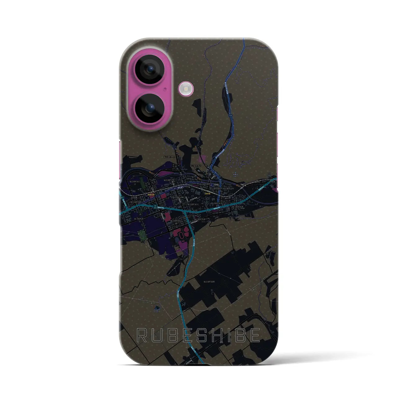 【留辺蘂(北海道)】地図柄iPhoneケース(バックカバータイプ)