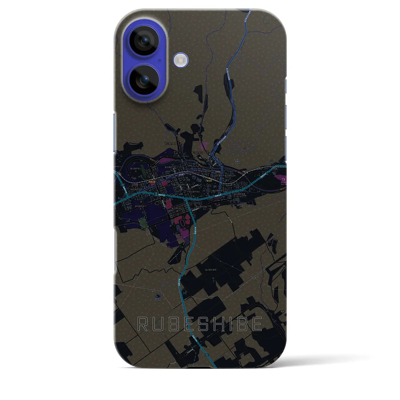 【留辺蘂(北海道)】地図柄iPhoneケース(バックカバータイプ)