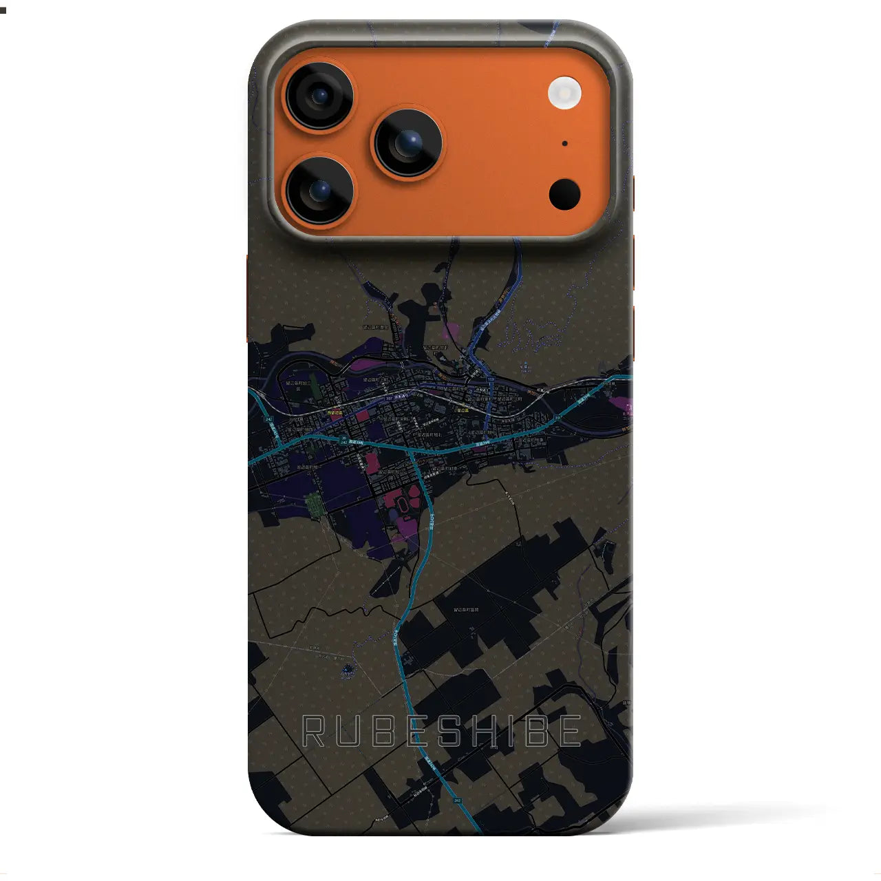 【留辺蘂(北海道)】地図柄iPhoneケース(バックカバータイプ)