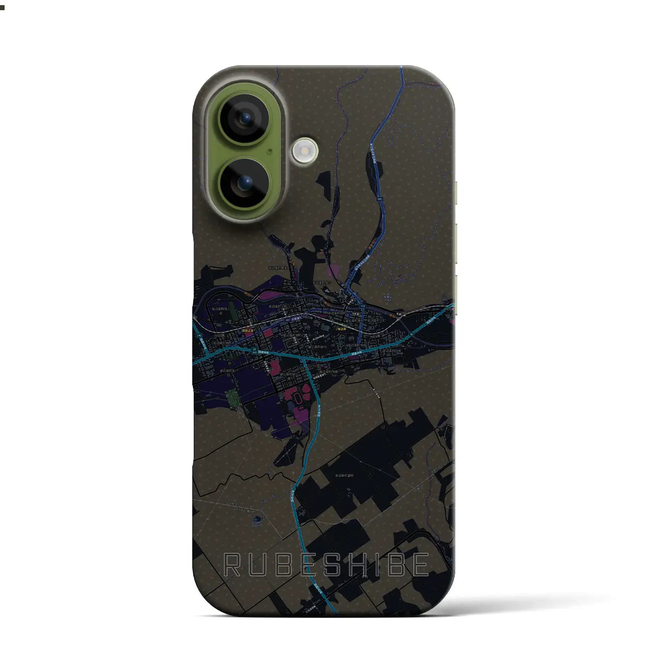 【留辺蘂(北海道)】地図柄iPhoneケース(バックカバータイプ)