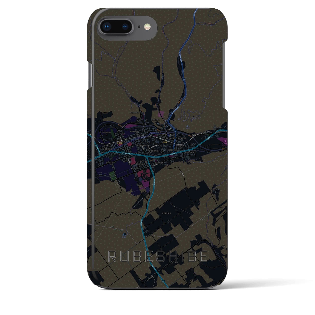 【留辺蘂(北海道)】地図柄iPhoneケース(バックカバータイプ)