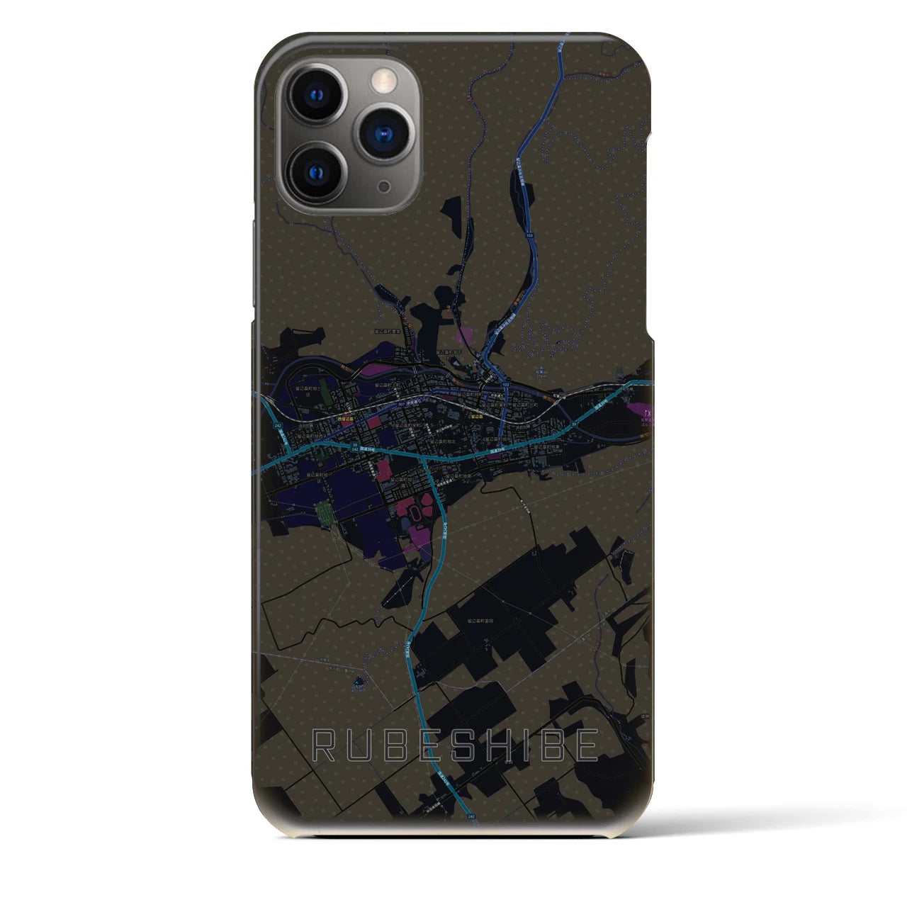 【留辺蘂(北海道)】地図柄iPhoneケース(バックカバータイプ)