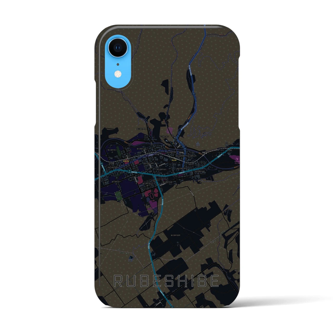 【留辺蘂(北海道)】地図柄iPhoneケース(バックカバータイプ)