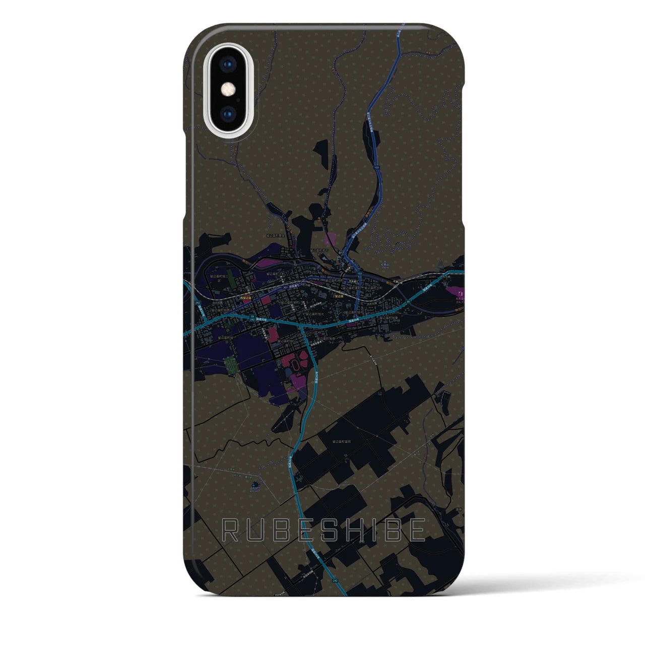 【留辺蘂(北海道)】地図柄iPhoneケース(バックカバータイプ)
