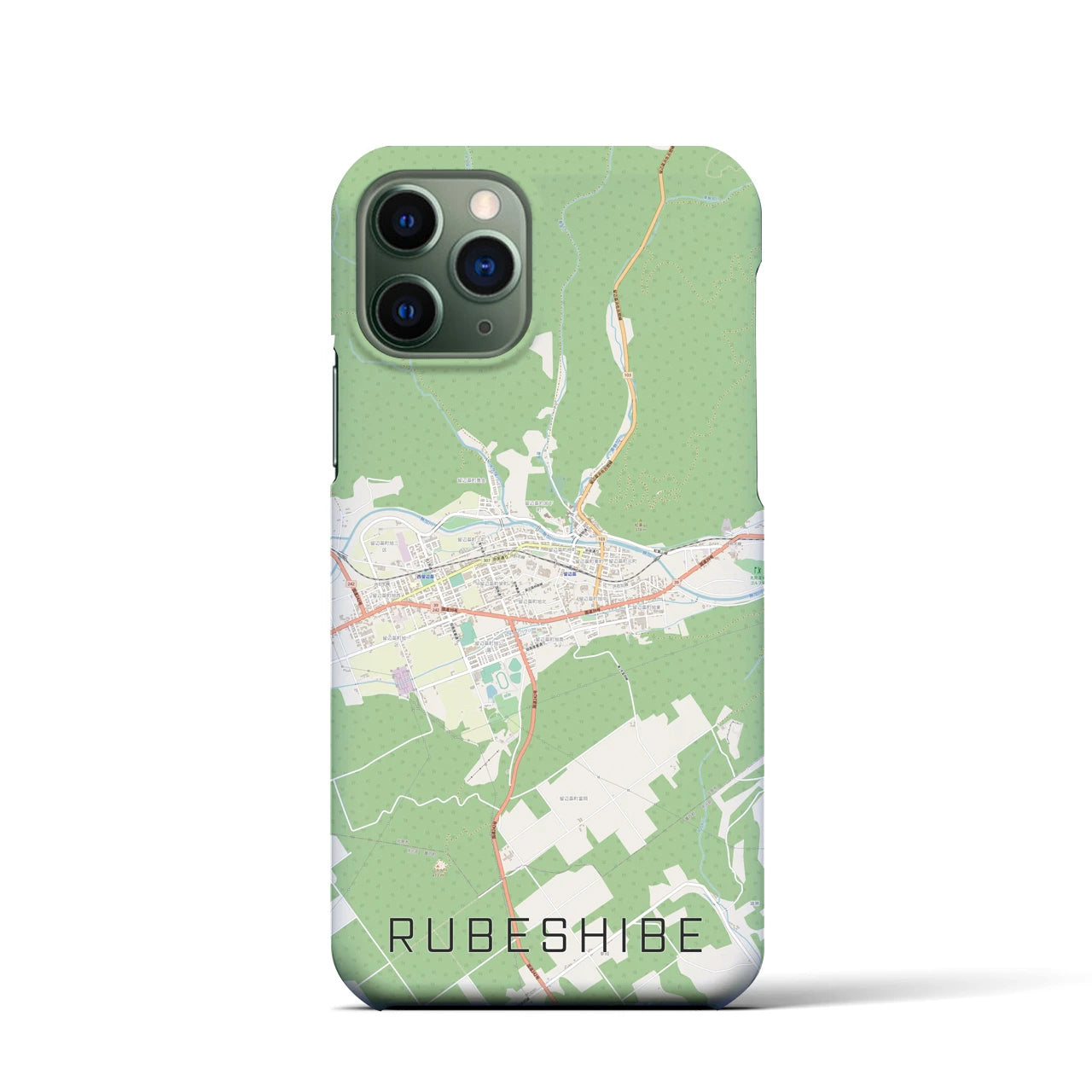 【留辺蘂(北海道)】地図柄iPhoneケース(バックカバータイプ)