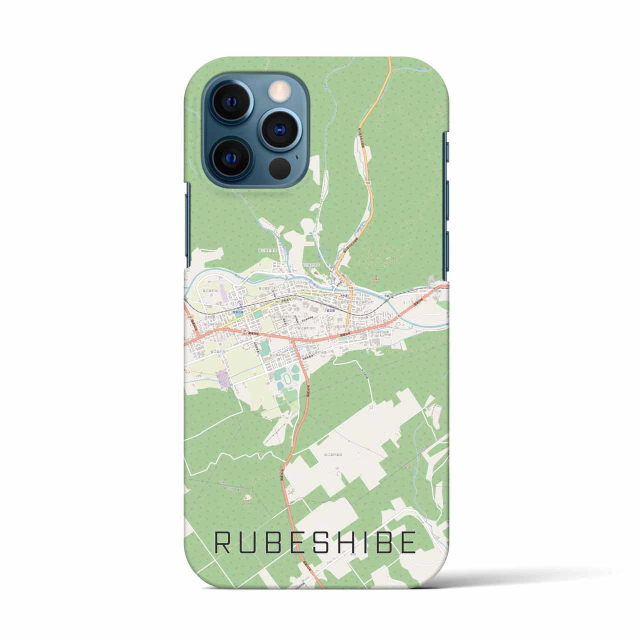 【留辺蘂(北海道)】地図柄iPhoneケース(バックカバータイプ)