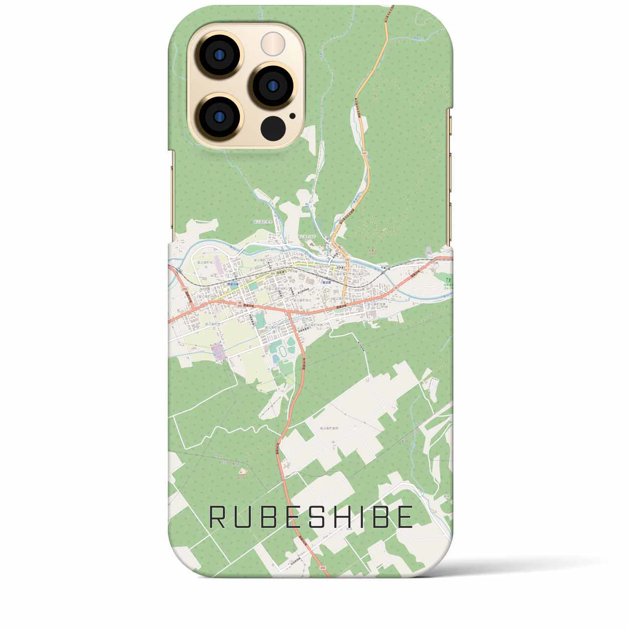 【留辺蘂(北海道)】地図柄iPhoneケース(バックカバータイプ)