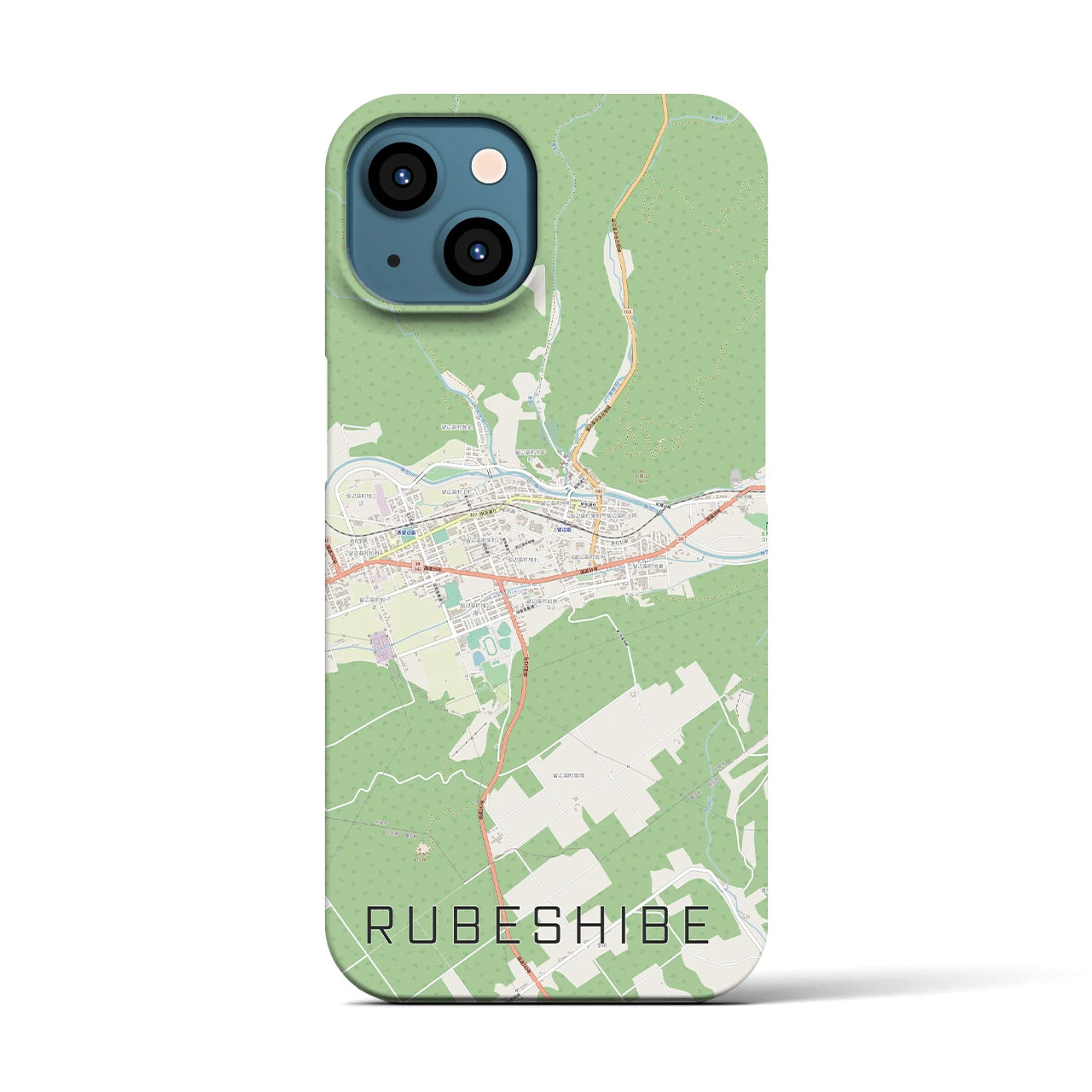 【留辺蘂(北海道)】地図柄iPhoneケース(バックカバータイプ)