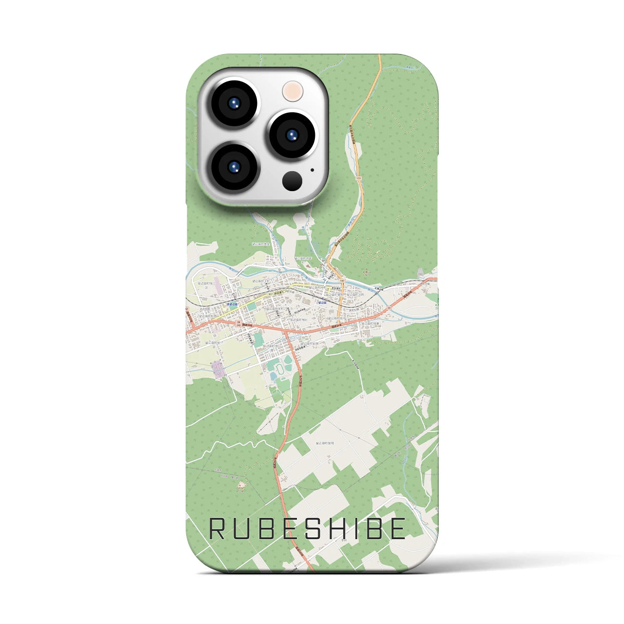 【留辺蘂(北海道)】地図柄iPhoneケース(バックカバータイプ)