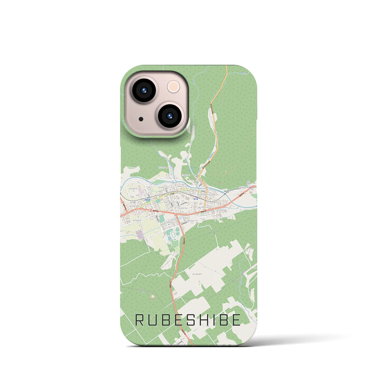 【留辺蘂(北海道)】地図柄iPhoneケース(バックカバータイプ)