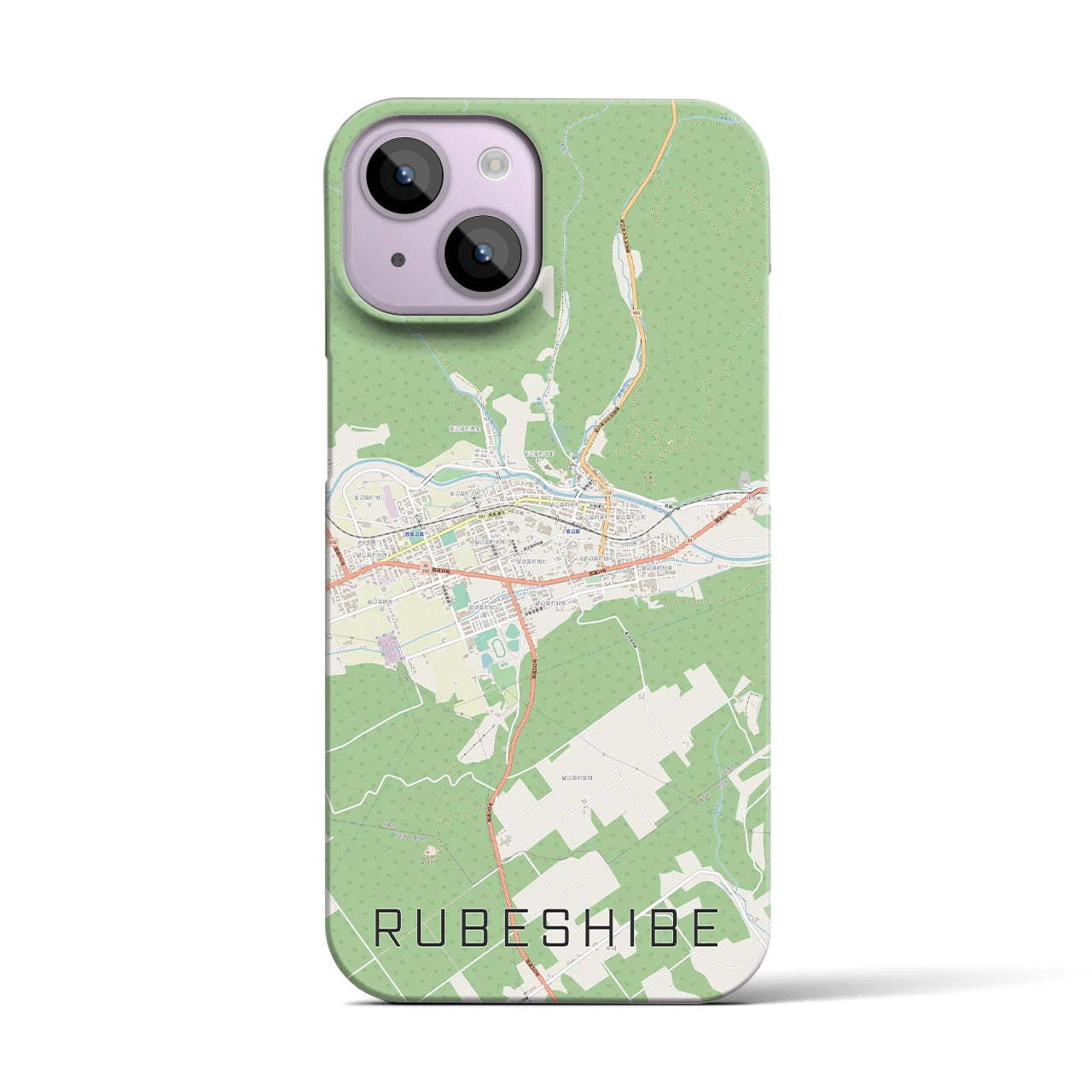 【留辺蘂(北海道)】地図柄iPhoneケース(バックカバータイプ)