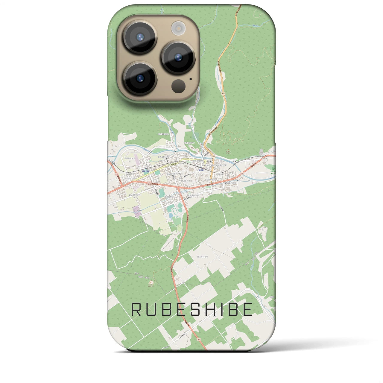 【留辺蘂(北海道)】地図柄iPhoneケース(バックカバータイプ)
