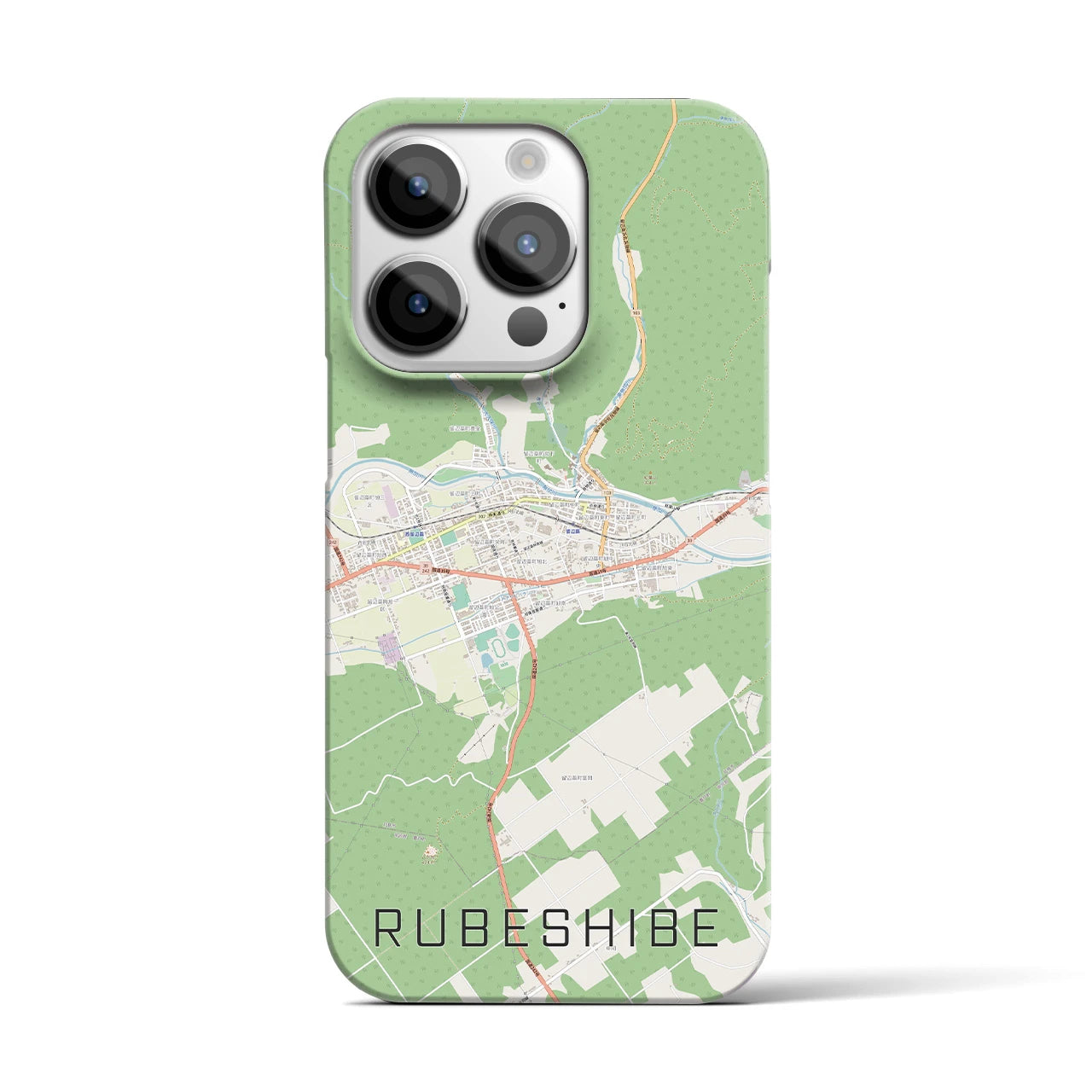 【留辺蘂(北海道)】地図柄iPhoneケース(バックカバータイプ)