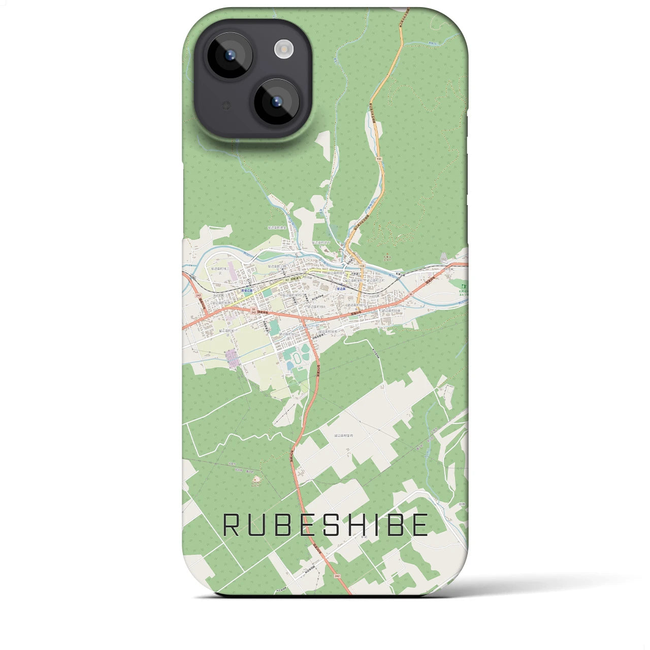 【留辺蘂(北海道)】地図柄iPhoneケース(バックカバータイプ)