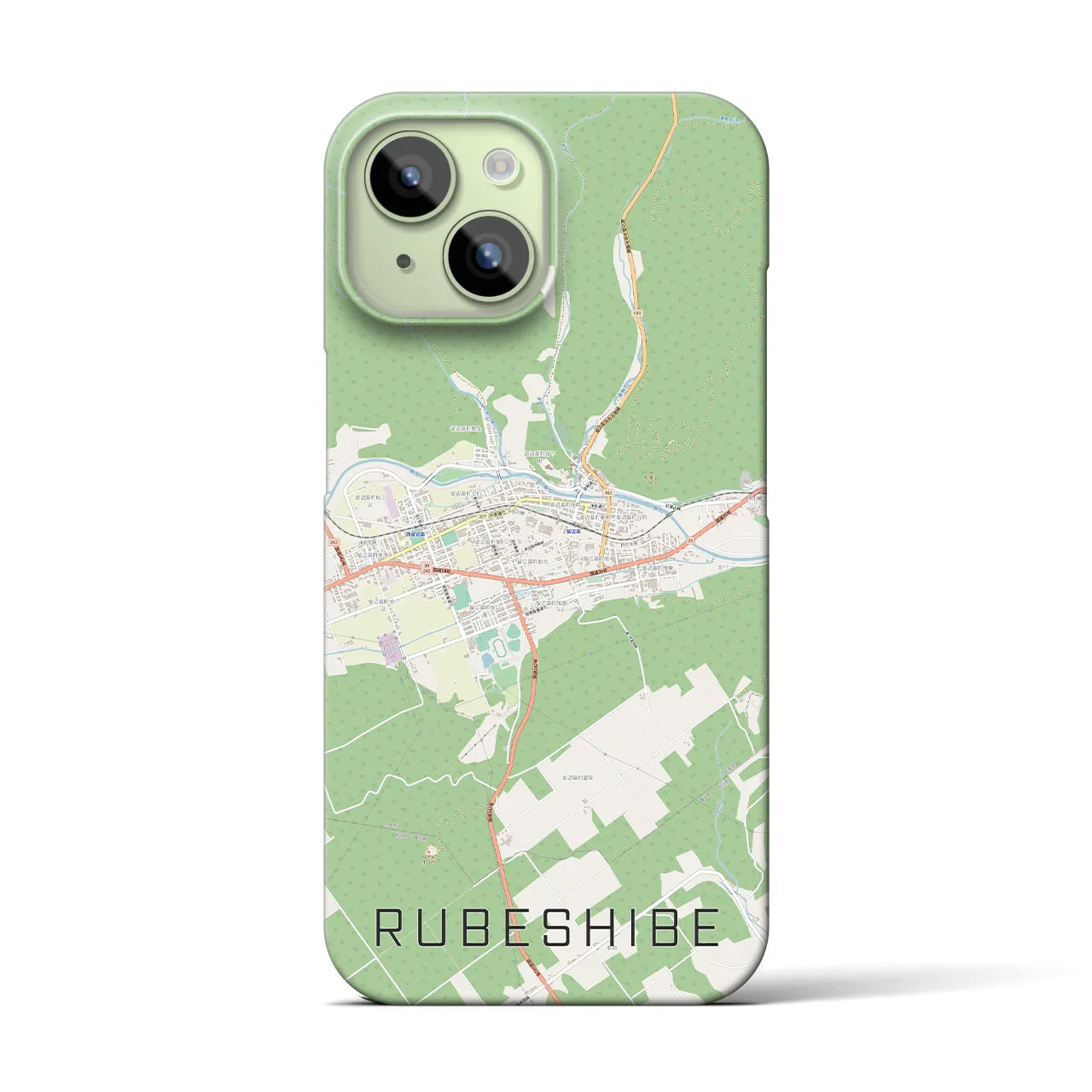 【留辺蘂(北海道)】地図柄iPhoneケース(バックカバータイプ)