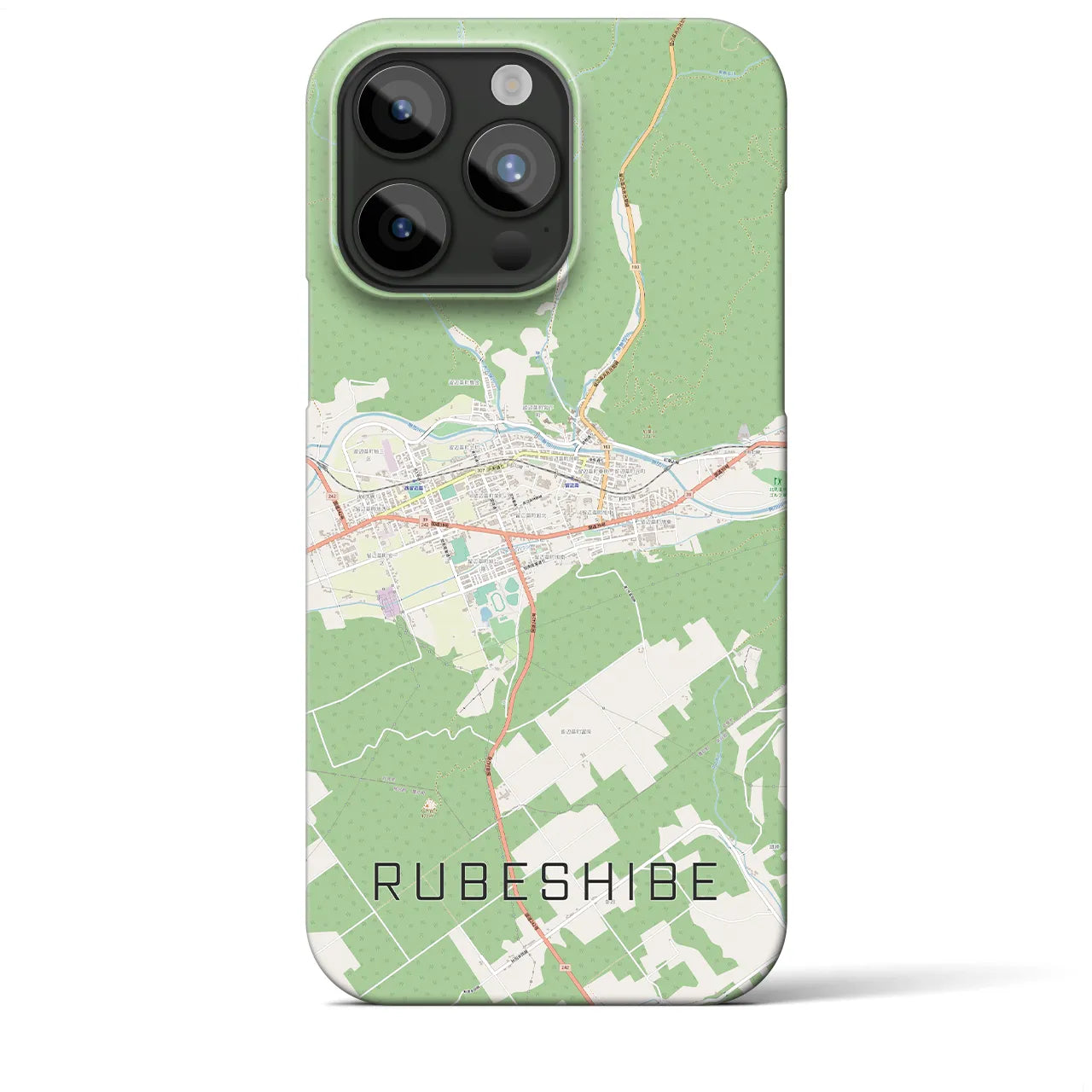 【留辺蘂(北海道)】地図柄iPhoneケース(バックカバータイプ)