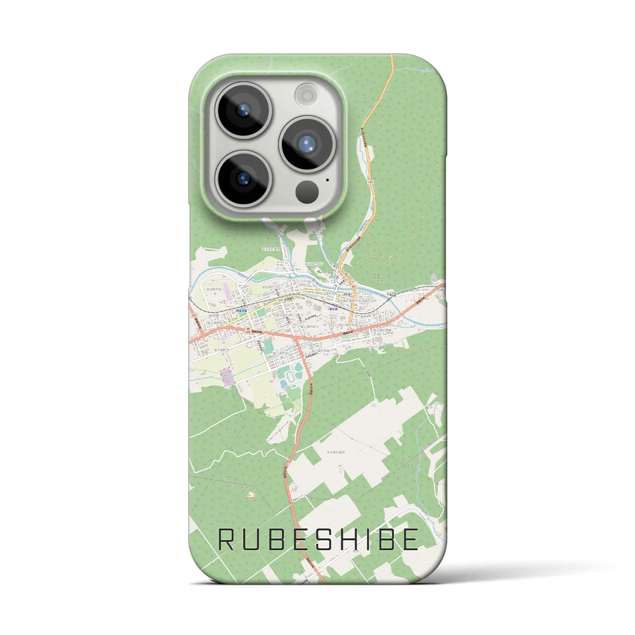 【留辺蘂(北海道)】地図柄iPhoneケース(バックカバータイプ)