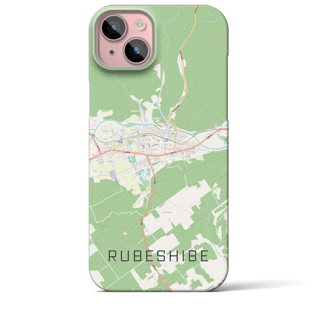 【留辺蘂(北海道)】地図柄iPhoneケース(バックカバータイプ)