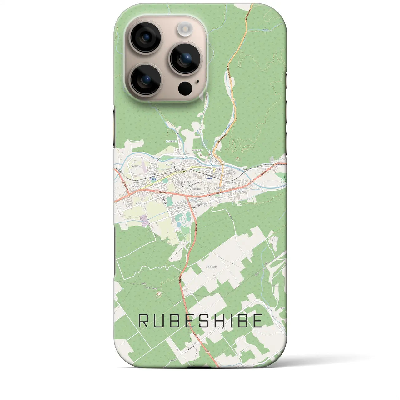 【留辺蘂(北海道)】地図柄iPhoneケース(バックカバータイプ)