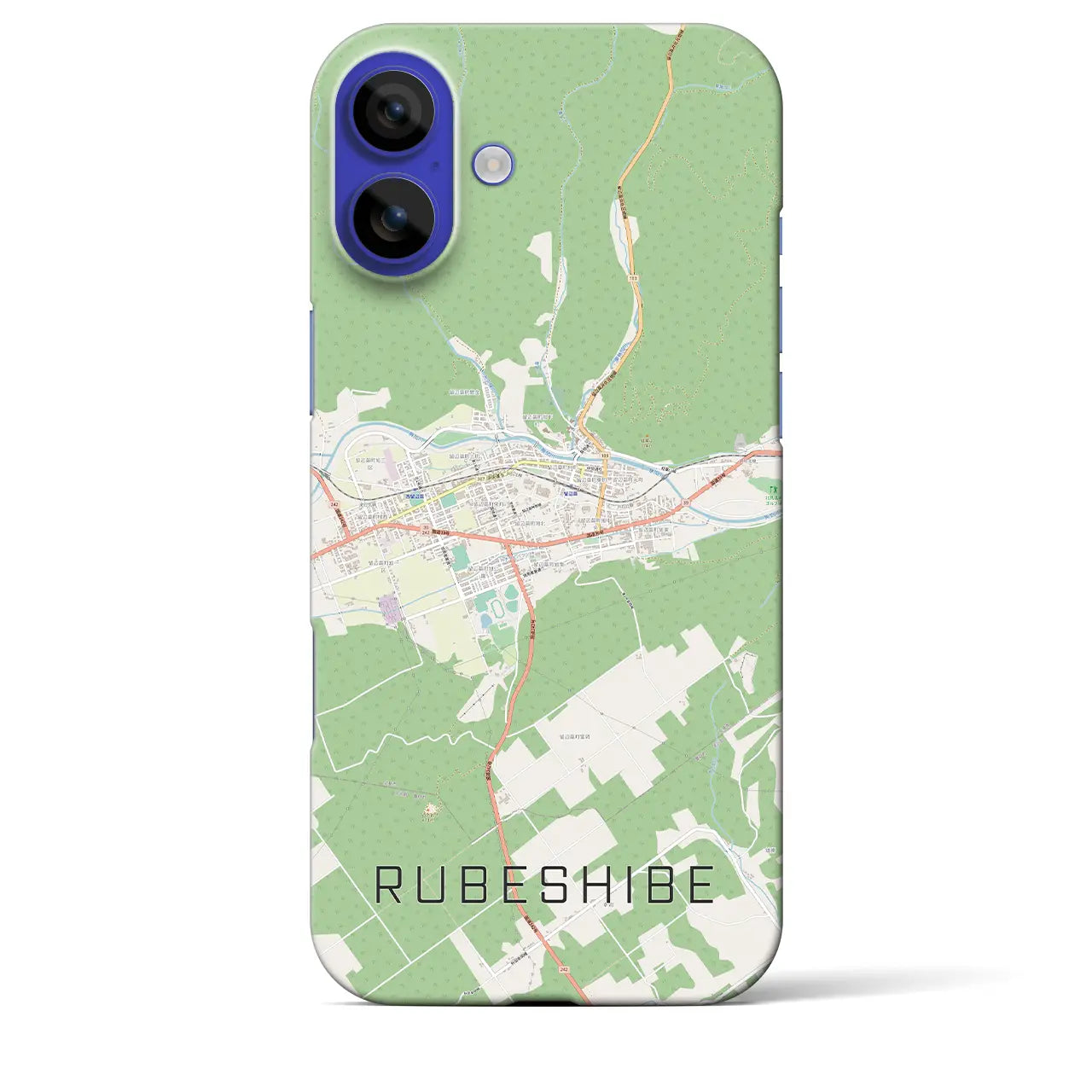 【留辺蘂(北海道)】地図柄iPhoneケース(バックカバータイプ)ナチュラル・iPhone 16 Pro Max 用