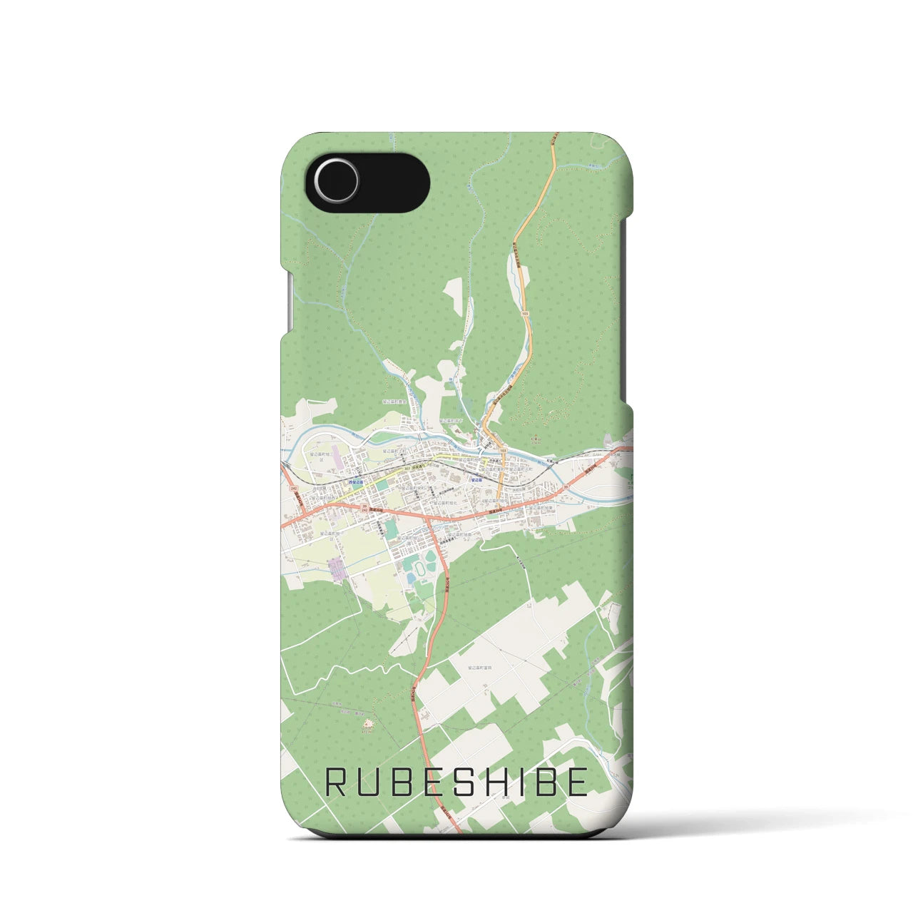 【留辺蘂(北海道)】地図柄iPhoneケース(バックカバータイプ)