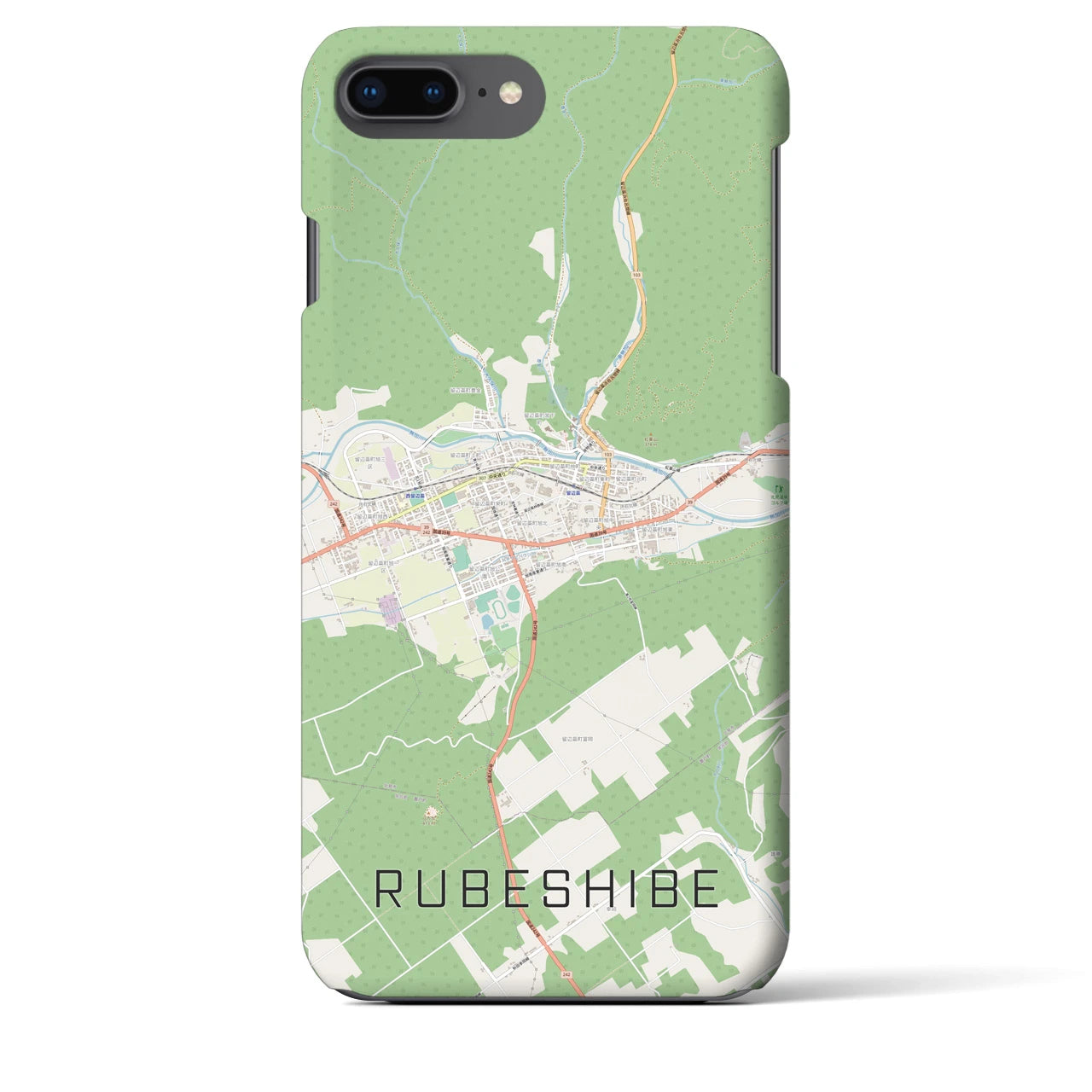 【留辺蘂(北海道)】地図柄iPhoneケース(バックカバータイプ)
