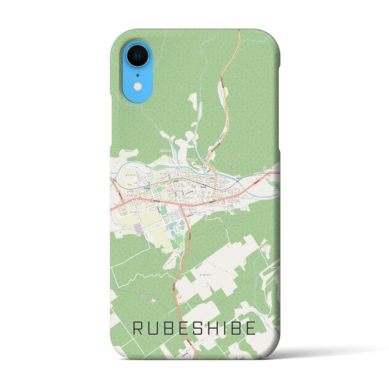 【留辺蘂(北海道)】地図柄iPhoneケース(バックカバータイプ)