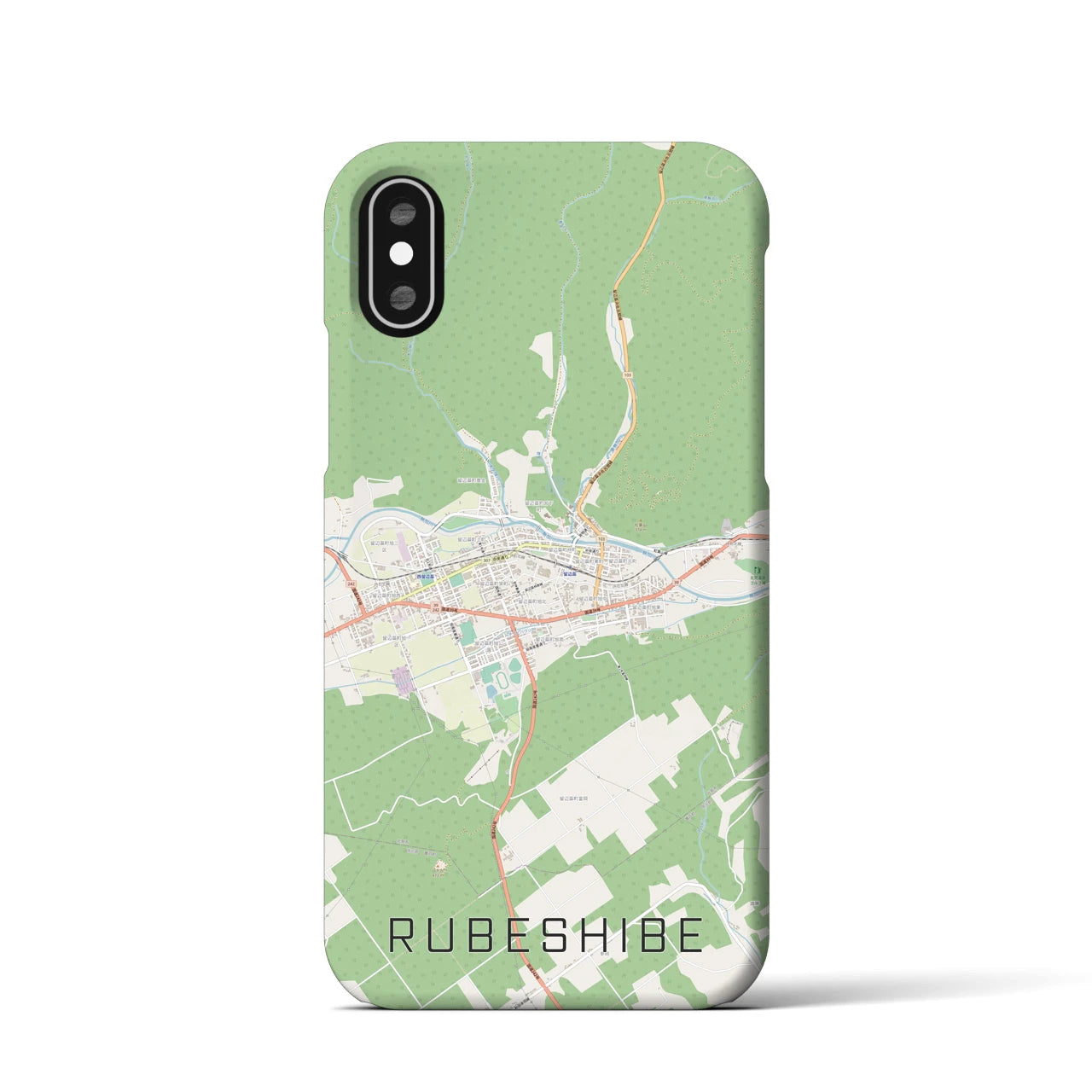 【留辺蘂(北海道)】地図柄iPhoneケース(バックカバータイプ)