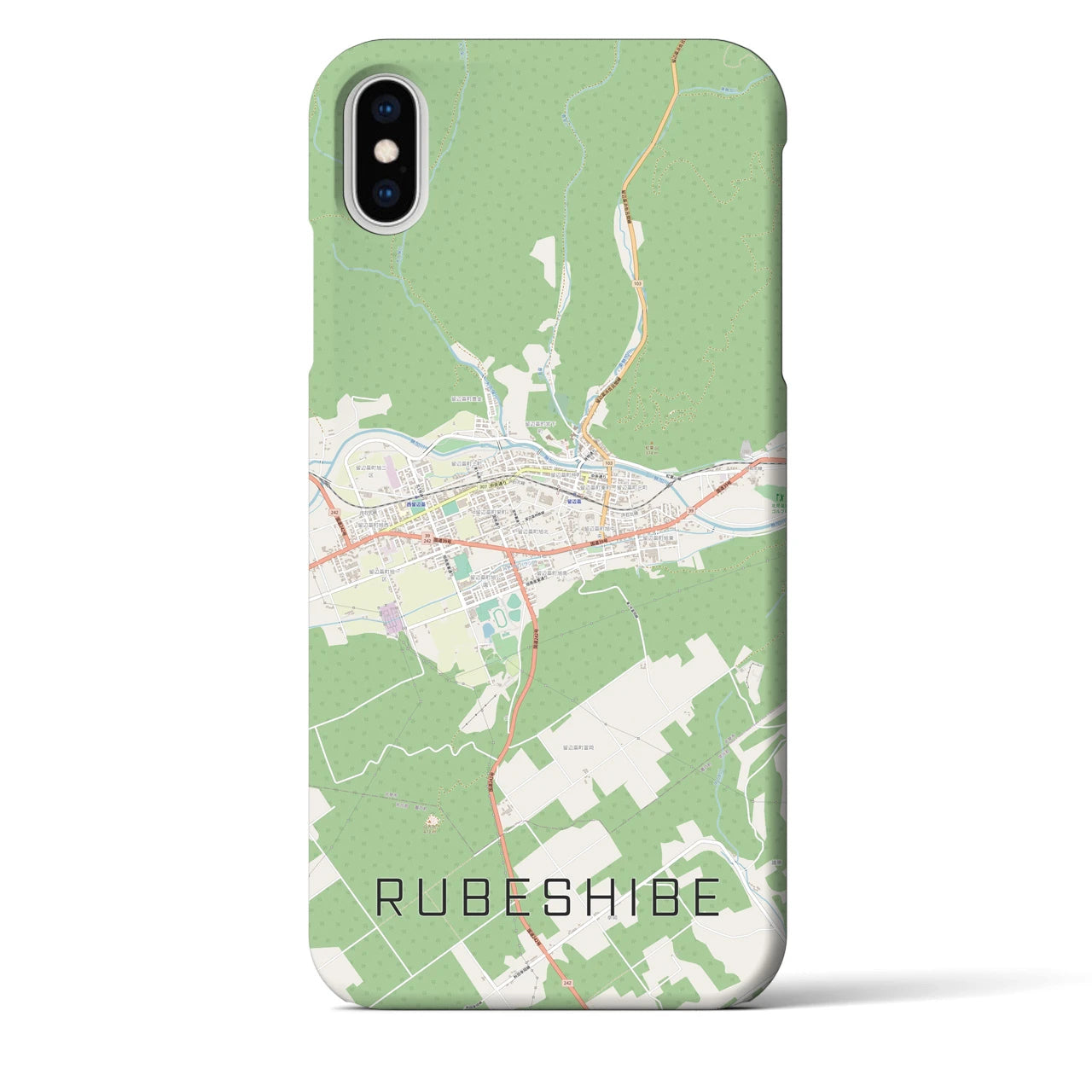 【留辺蘂(北海道)】地図柄iPhoneケース(バックカバータイプ)