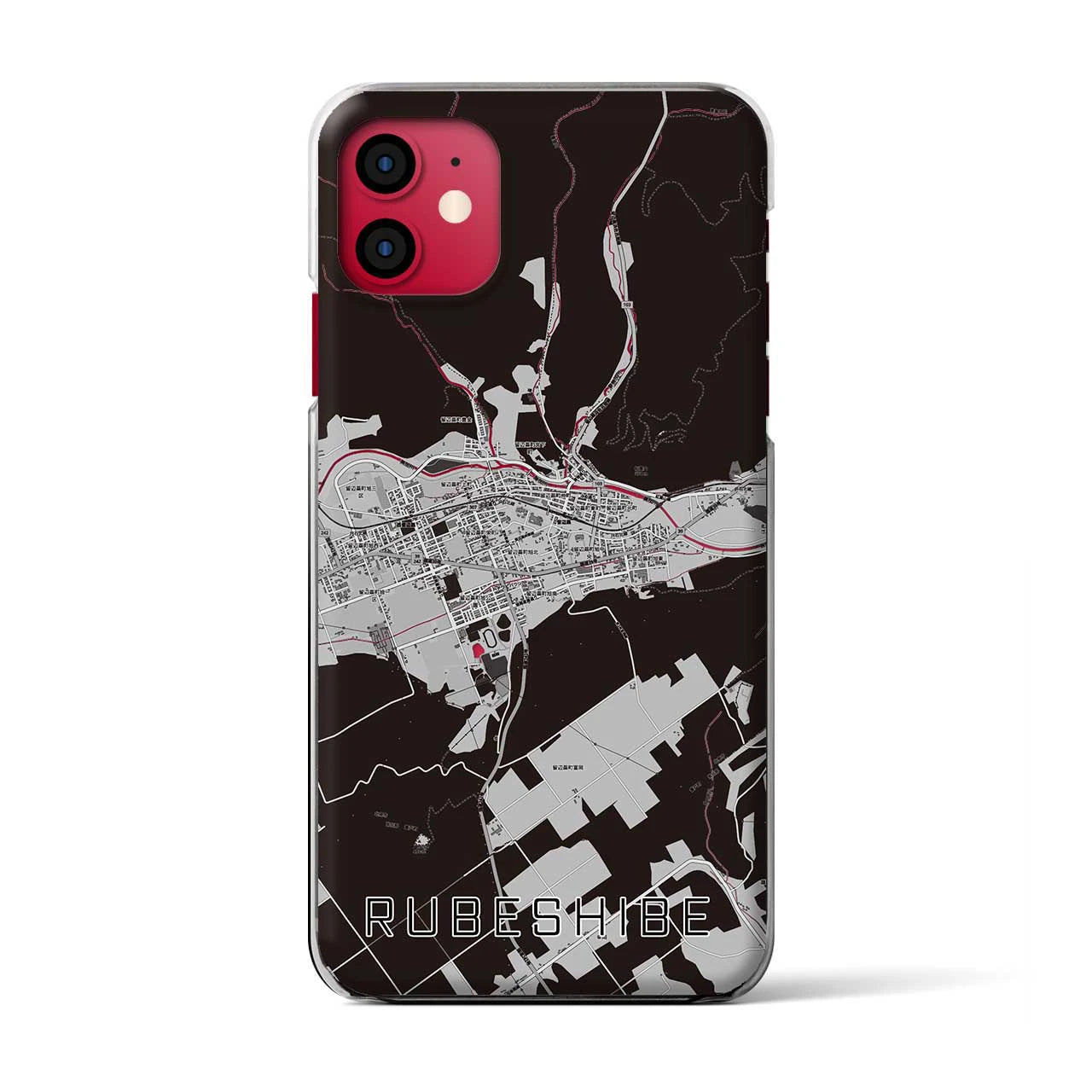 【留辺蘂(北海道)】地図柄iPhoneケース(クリアタイプ)