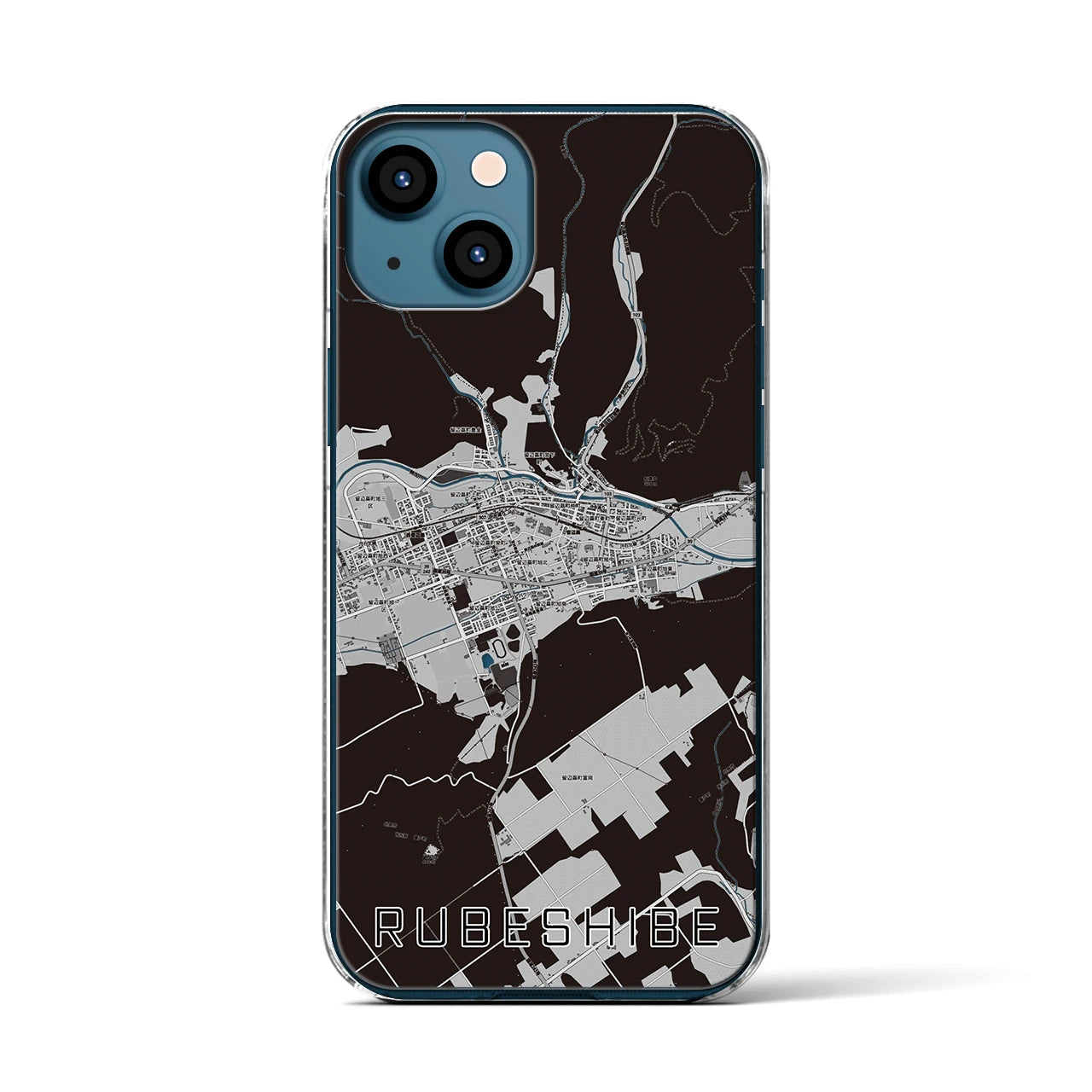 【留辺蘂(北海道)】地図柄iPhoneケース(クリアタイプ)