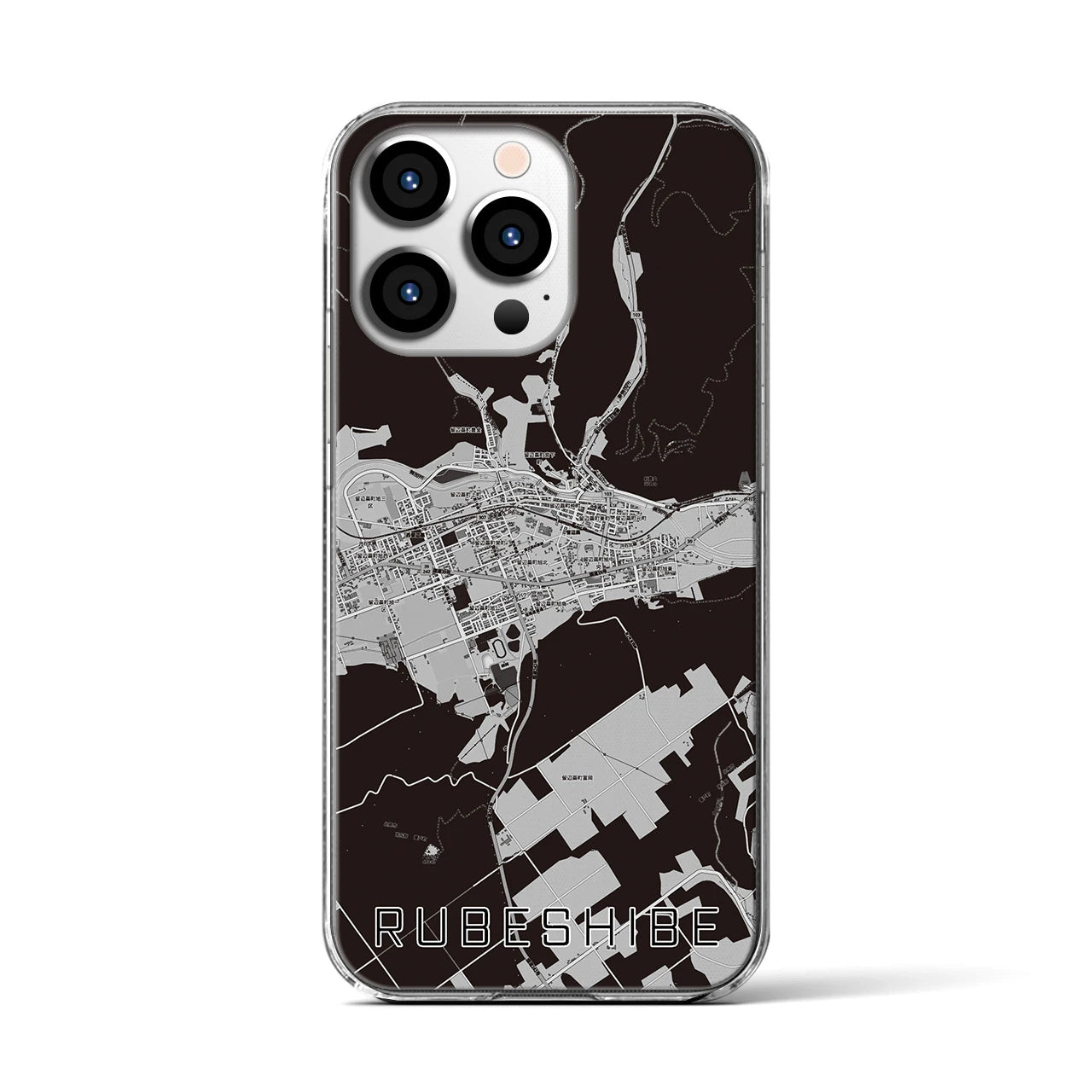 【留辺蘂(北海道)】地図柄iPhoneケース(クリアタイプ)