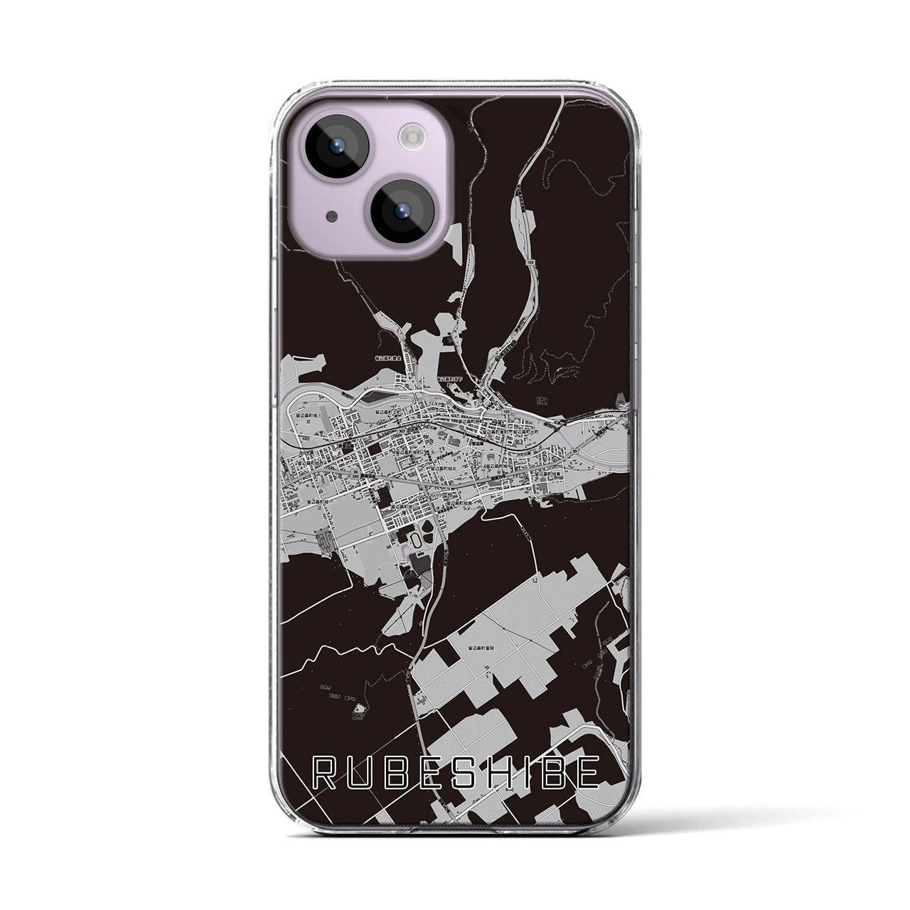 【留辺蘂(北海道)】地図柄iPhoneケース(クリアタイプ)