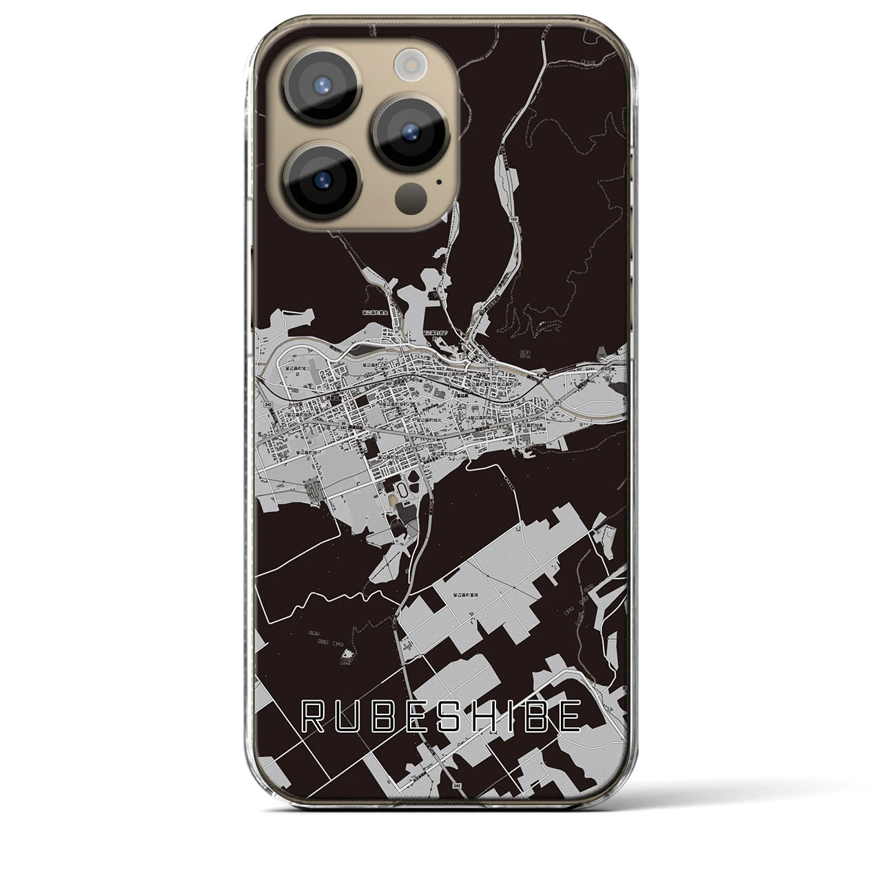 【留辺蘂(北海道)】地図柄iPhoneケース(クリアタイプ)