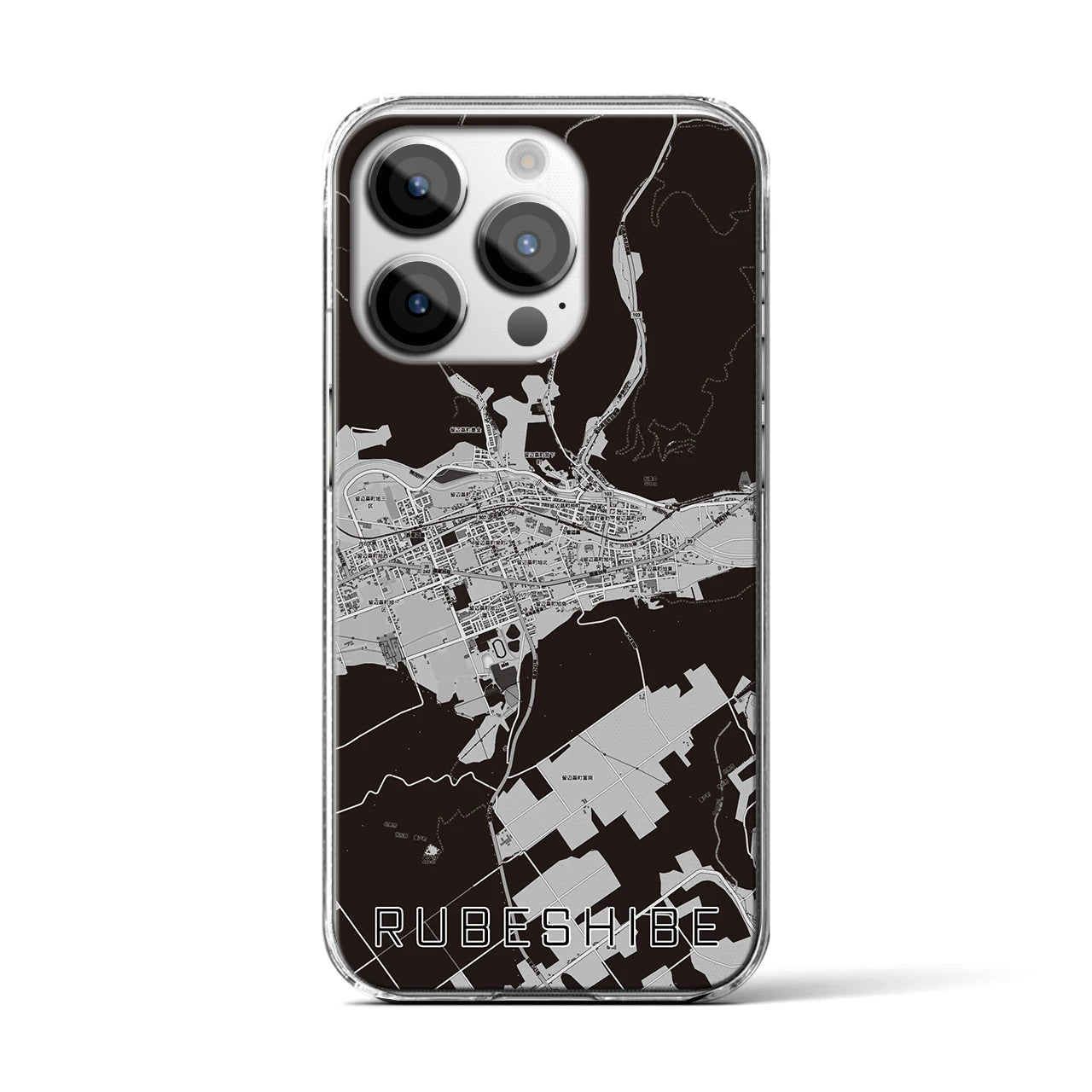 【留辺蘂(北海道)】地図柄iPhoneケース(クリアタイプ)