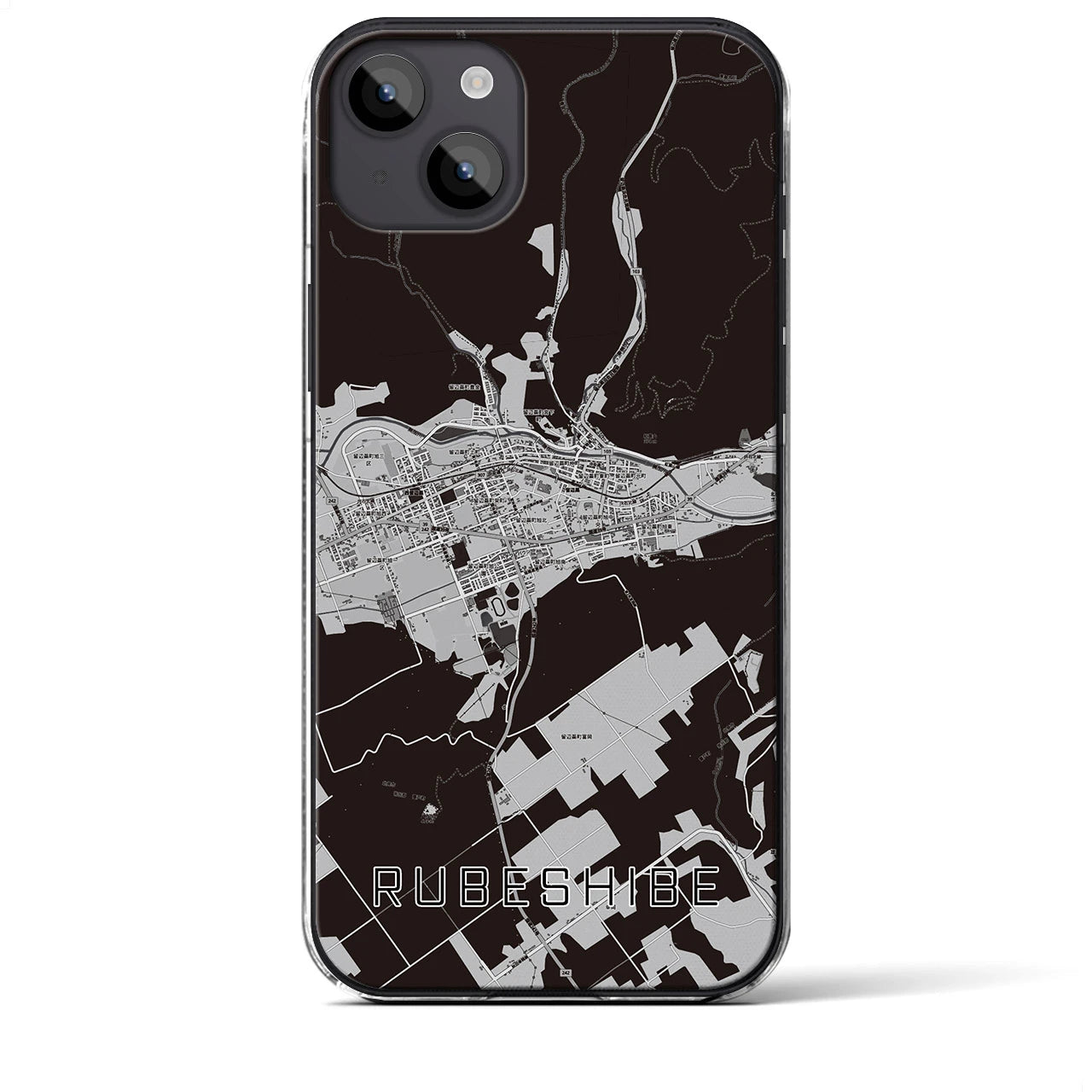 【留辺蘂(北海道)】地図柄iPhoneケース(クリアタイプ)