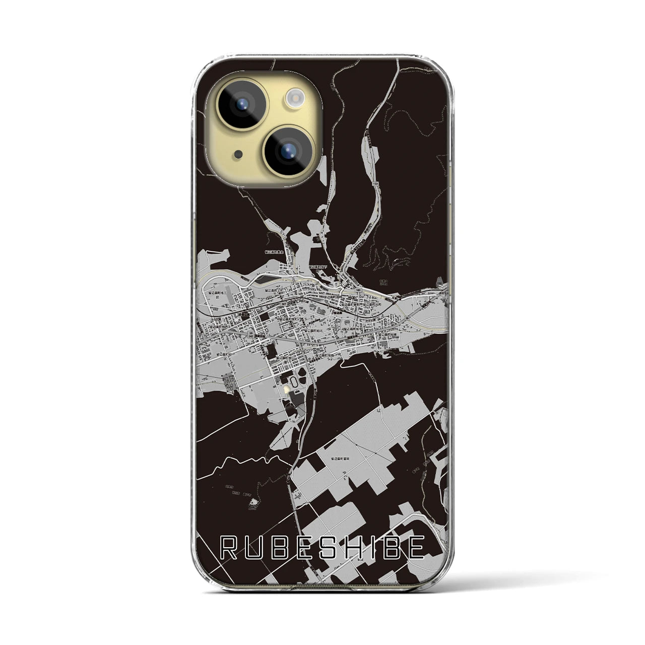 【留辺蘂(北海道)】地図柄iPhoneケース(クリアタイプ)