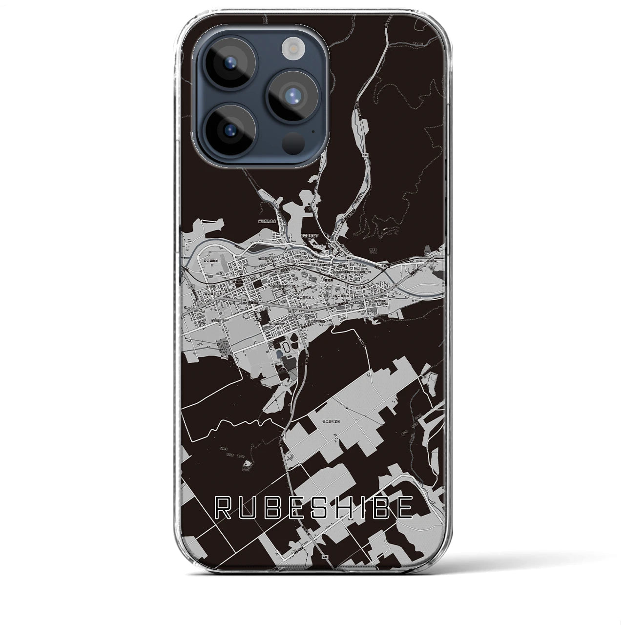 【留辺蘂(北海道)】地図柄iPhoneケース(クリアタイプ)