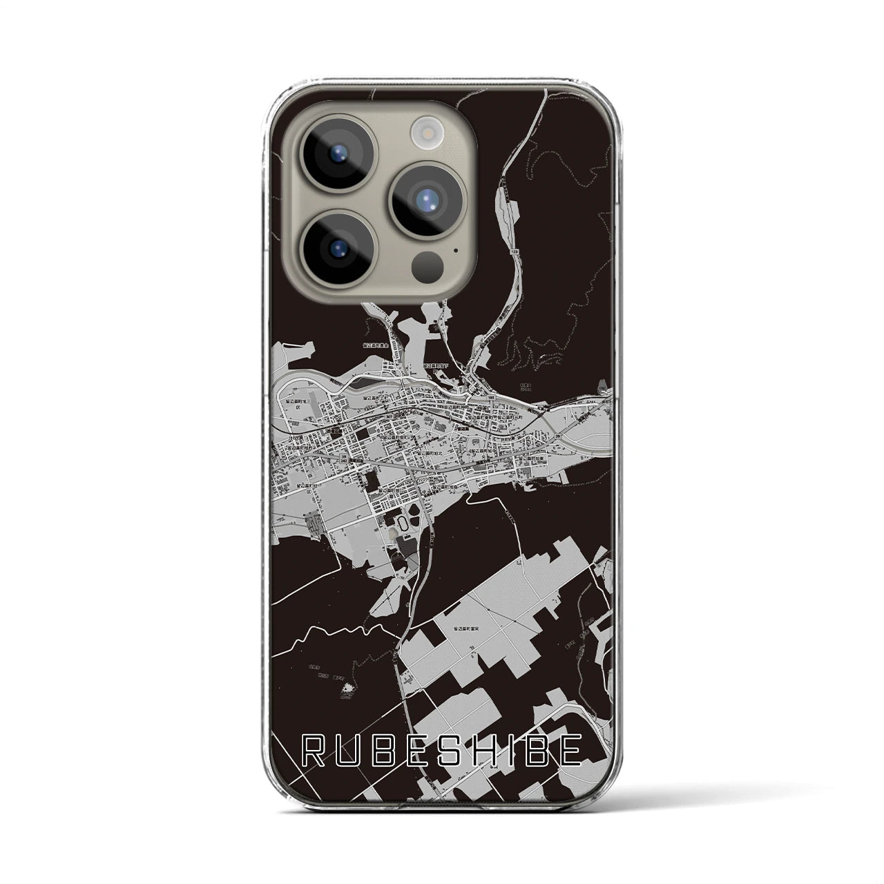 【留辺蘂(北海道)】地図柄iPhoneケース(クリアタイプ)