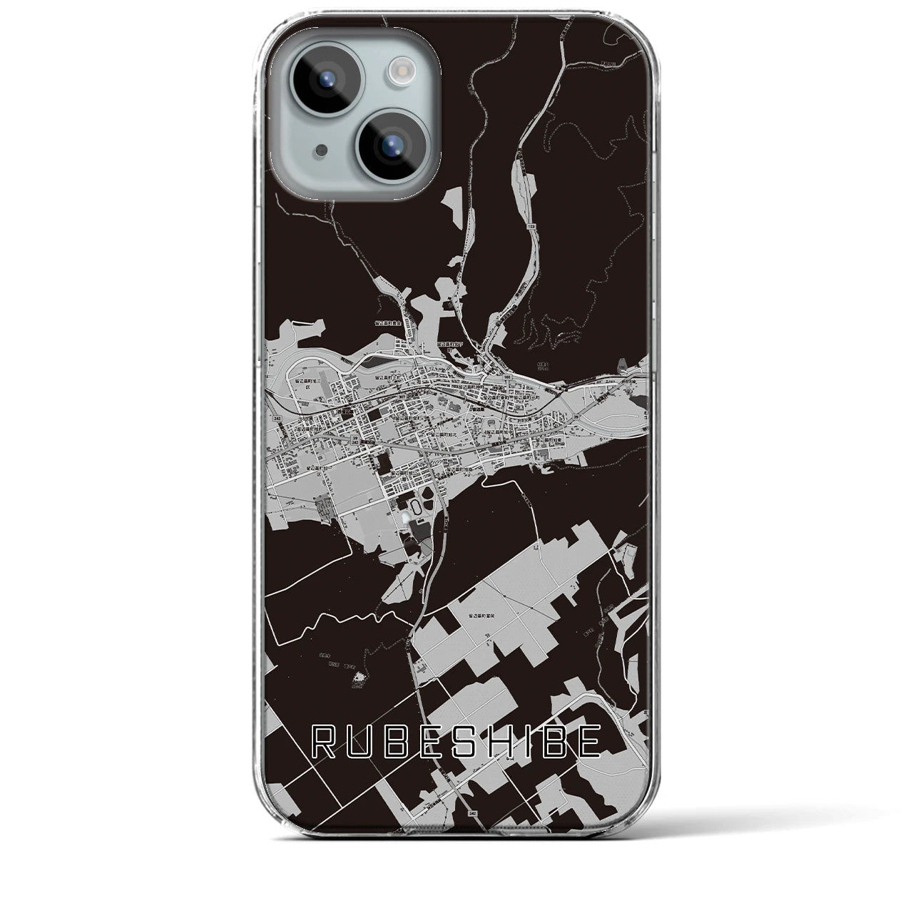 【留辺蘂(北海道)】地図柄iPhoneケース(クリアタイプ)