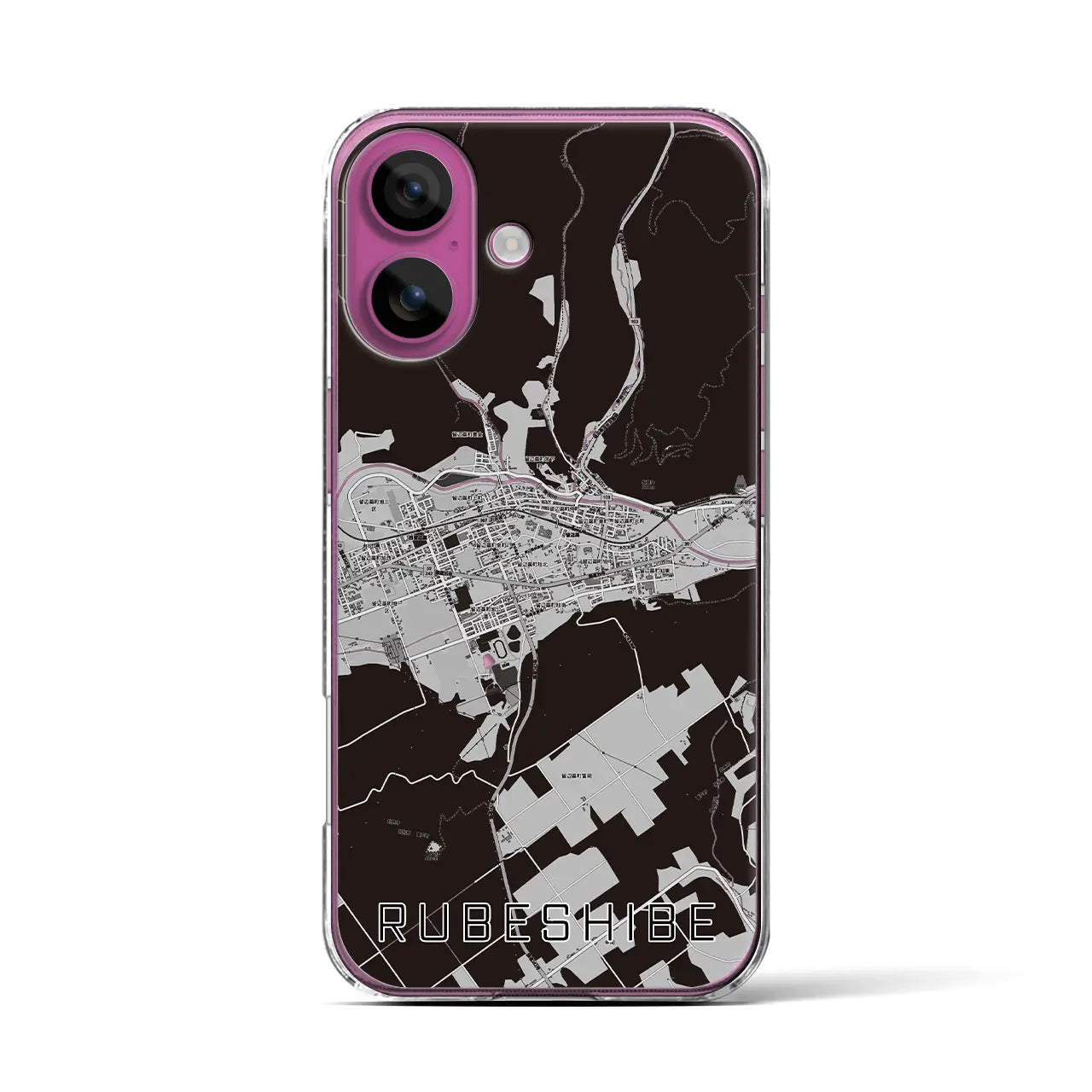 【留辺蘂(北海道)】地図柄iPhoneケース(クリアタイプ)