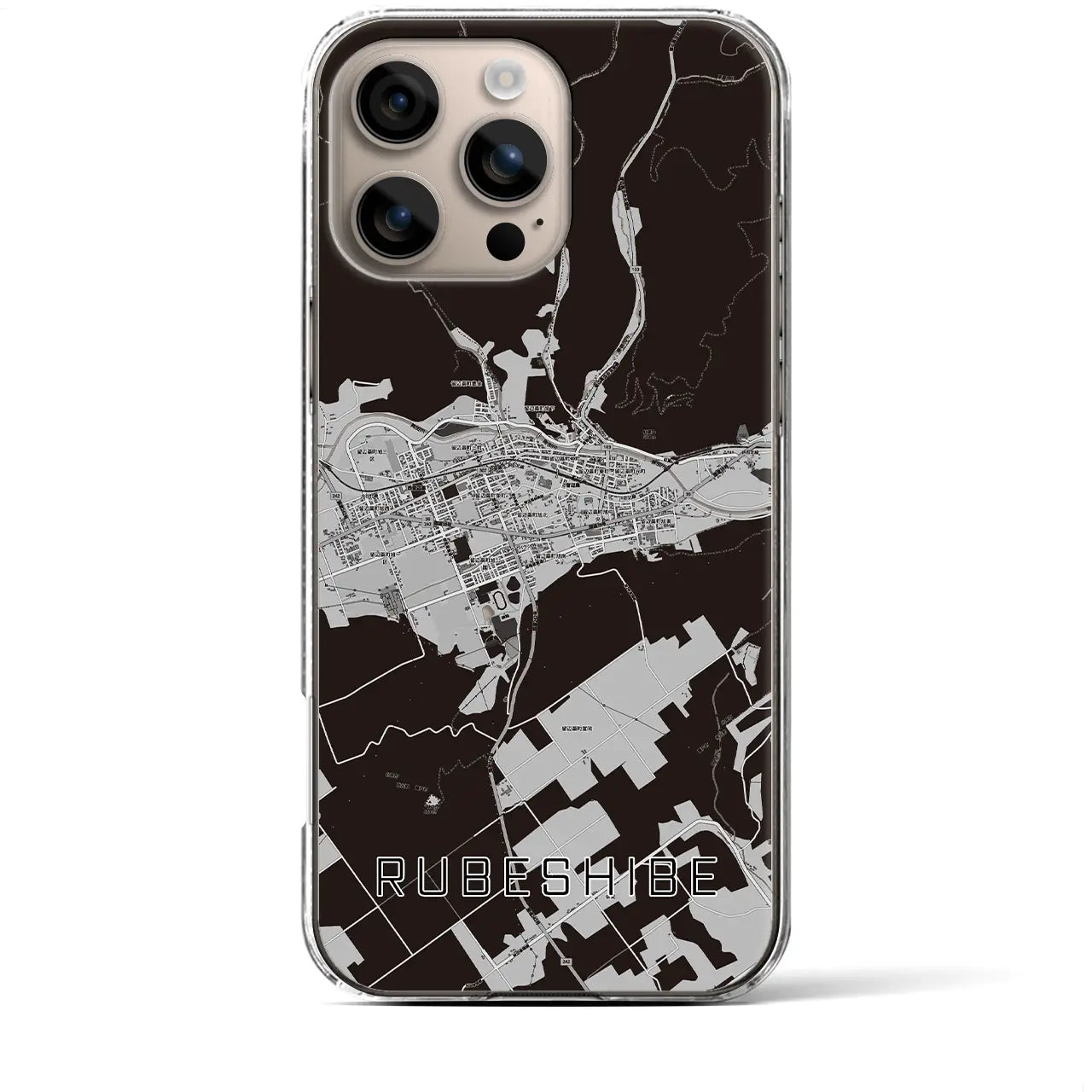 【留辺蘂(北海道)】地図柄iPhoneケース(クリアタイプ)