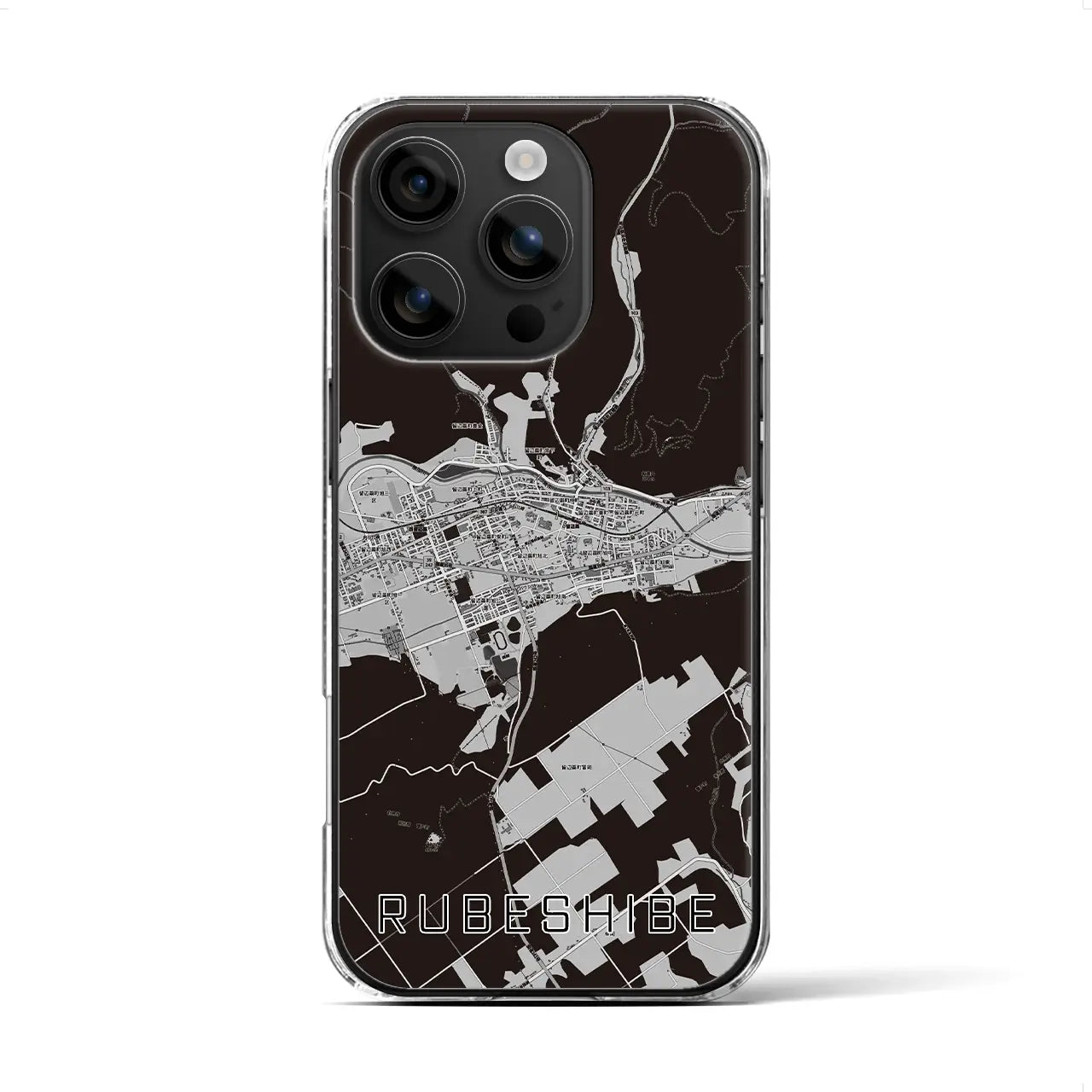 【留辺蘂(北海道)】地図柄iPhoneケース(クリアタイプ)